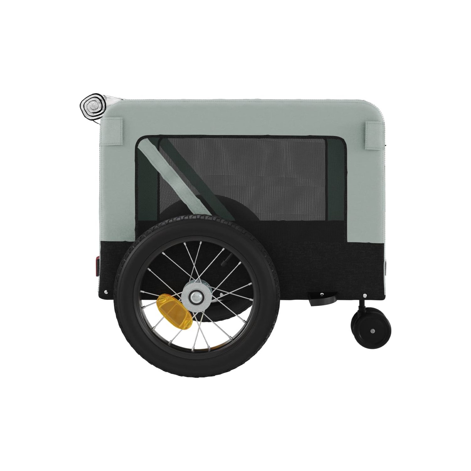 vidaXL Pet Bike Trailer Grey and Black Oxford Fabric and Iron