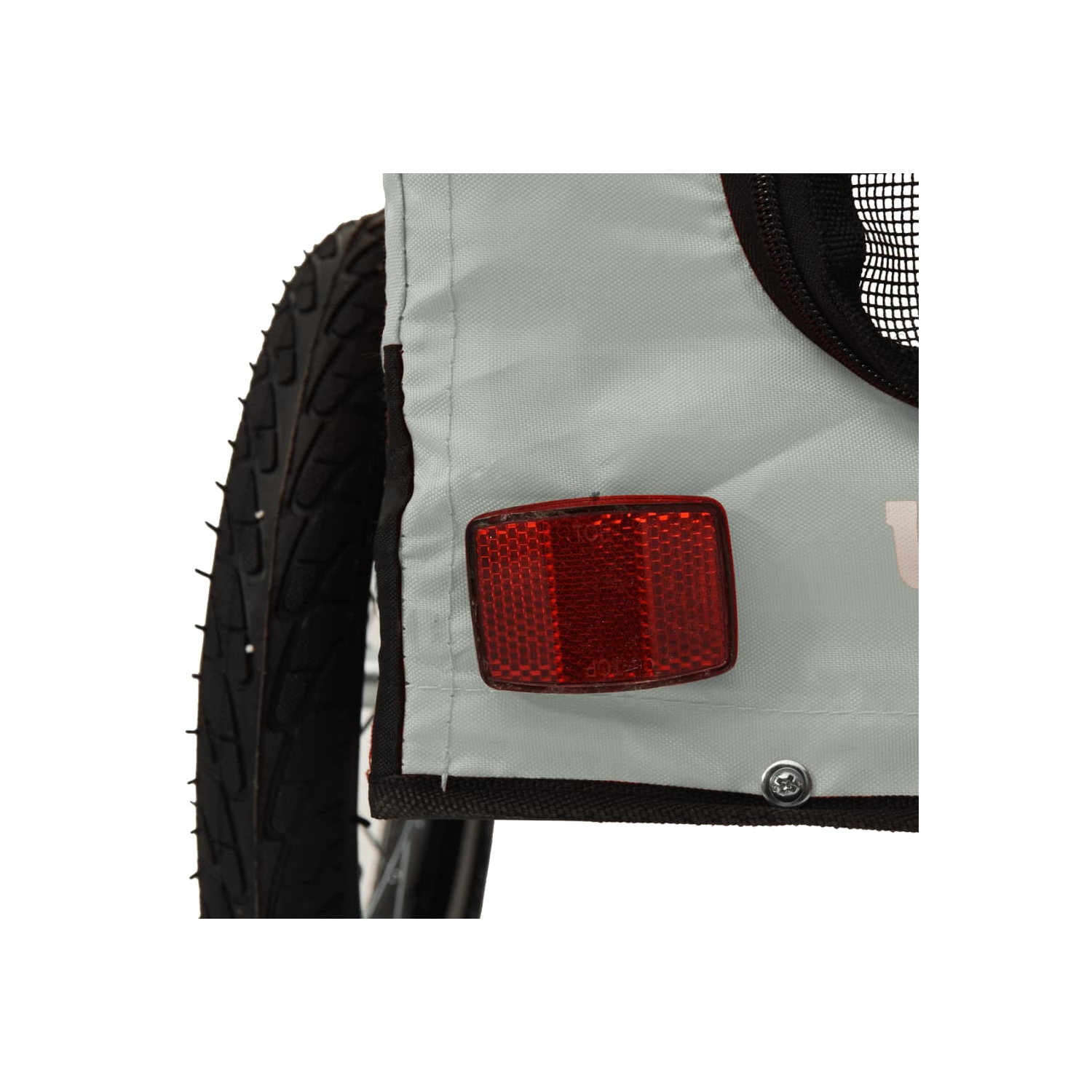 vidaXL Pet Bike Trailer Grey and Black Oxford Fabric and Iron