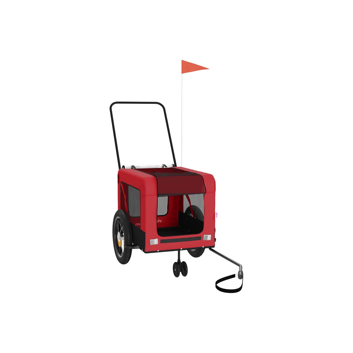 vidaXL Pet Bike Trailer Red and Black Oxford Fabric and Iron