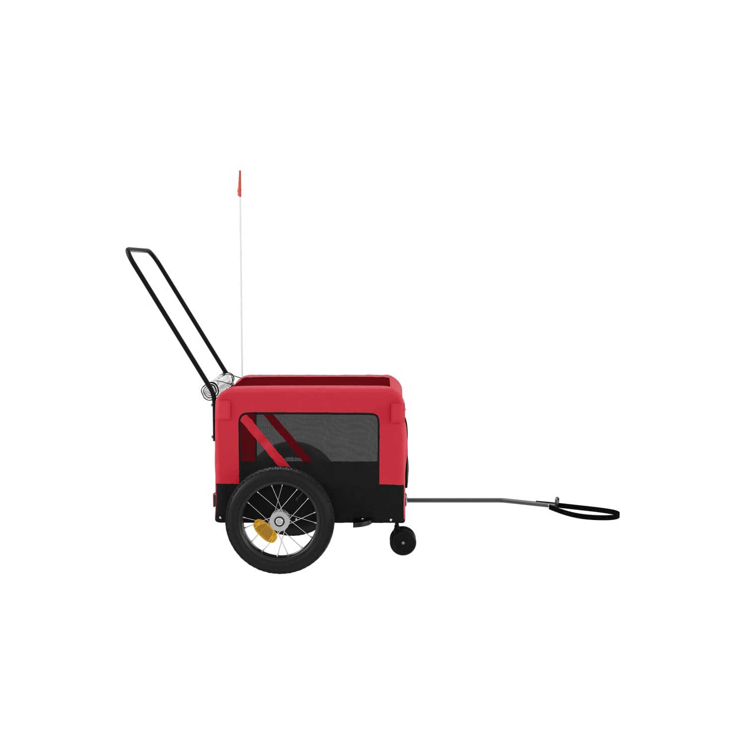 vidaXL Pet Bike Trailer Red and Black Oxford Fabric and Iron