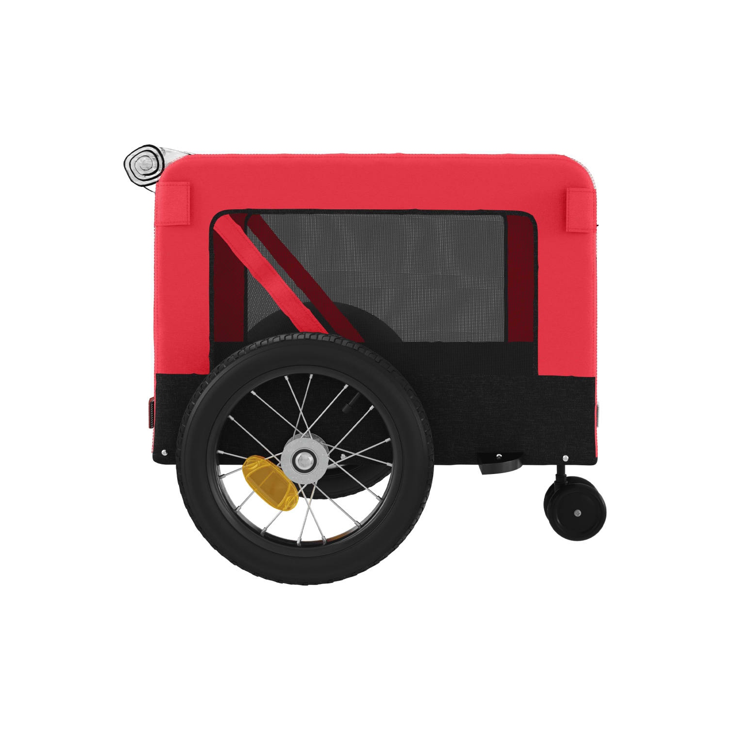 vidaXL Pet Bike Trailer Red and Black Oxford Fabric and Iron