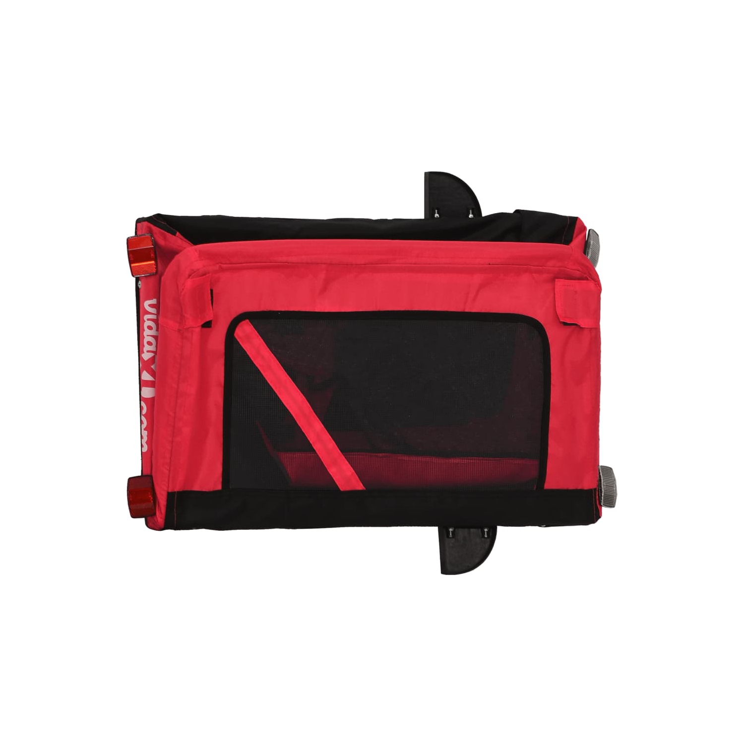 vidaXL Pet Bike Trailer Red and Black Oxford Fabric and Iron