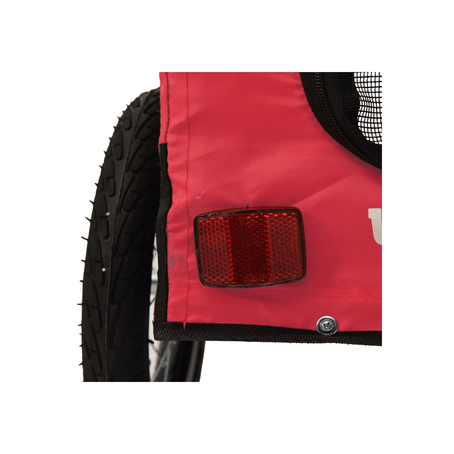 vidaXL Pet Bike Trailer Red and Black Oxford Fabric and Iron