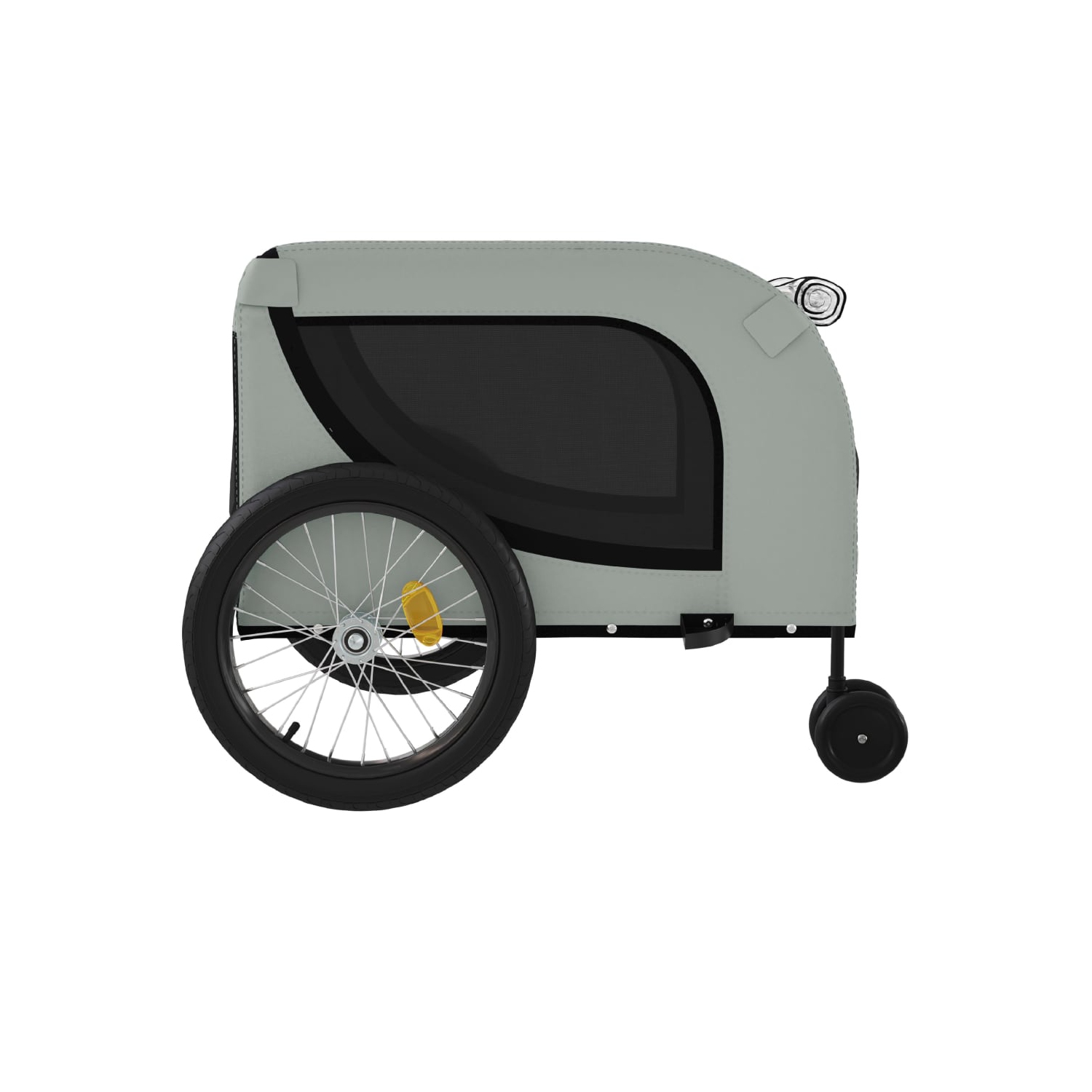 vidaXL Pet Bike Trailer Grey and Black Oxford Fabric and Iron