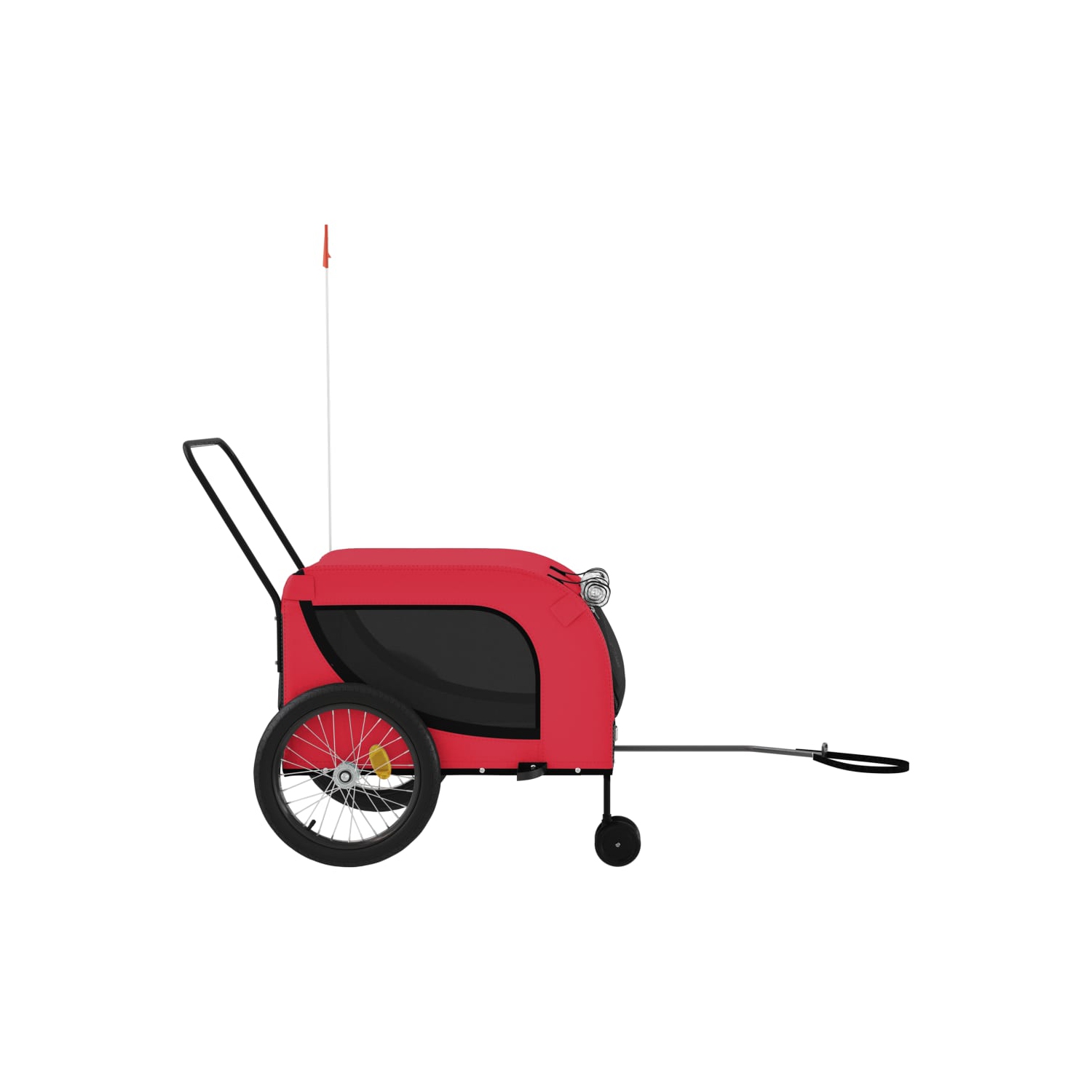 vidaXL Pet Bike Trailer Red and Black Oxford Fabric and Iron