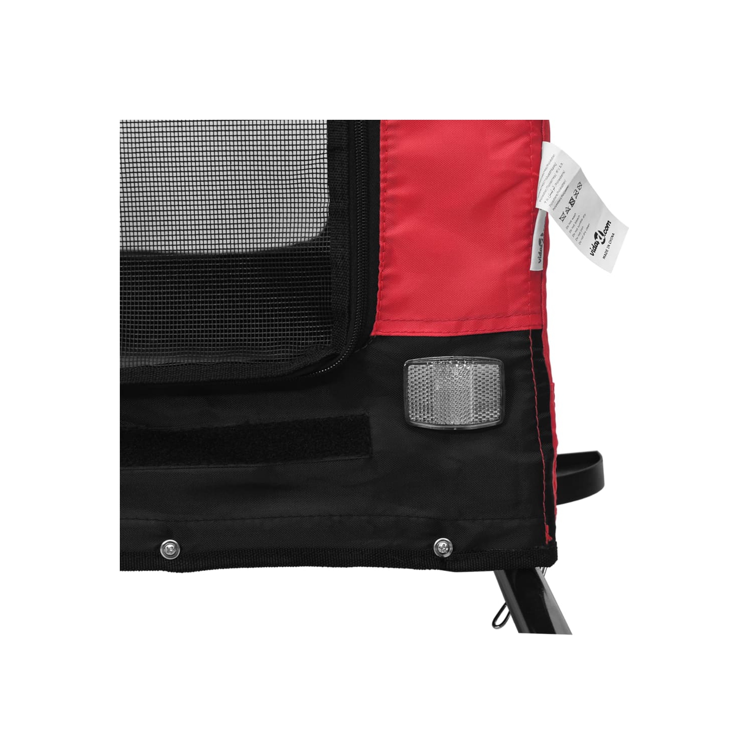 vidaXL Pet Bike Trailer Red and Black Oxford Fabric and Iron