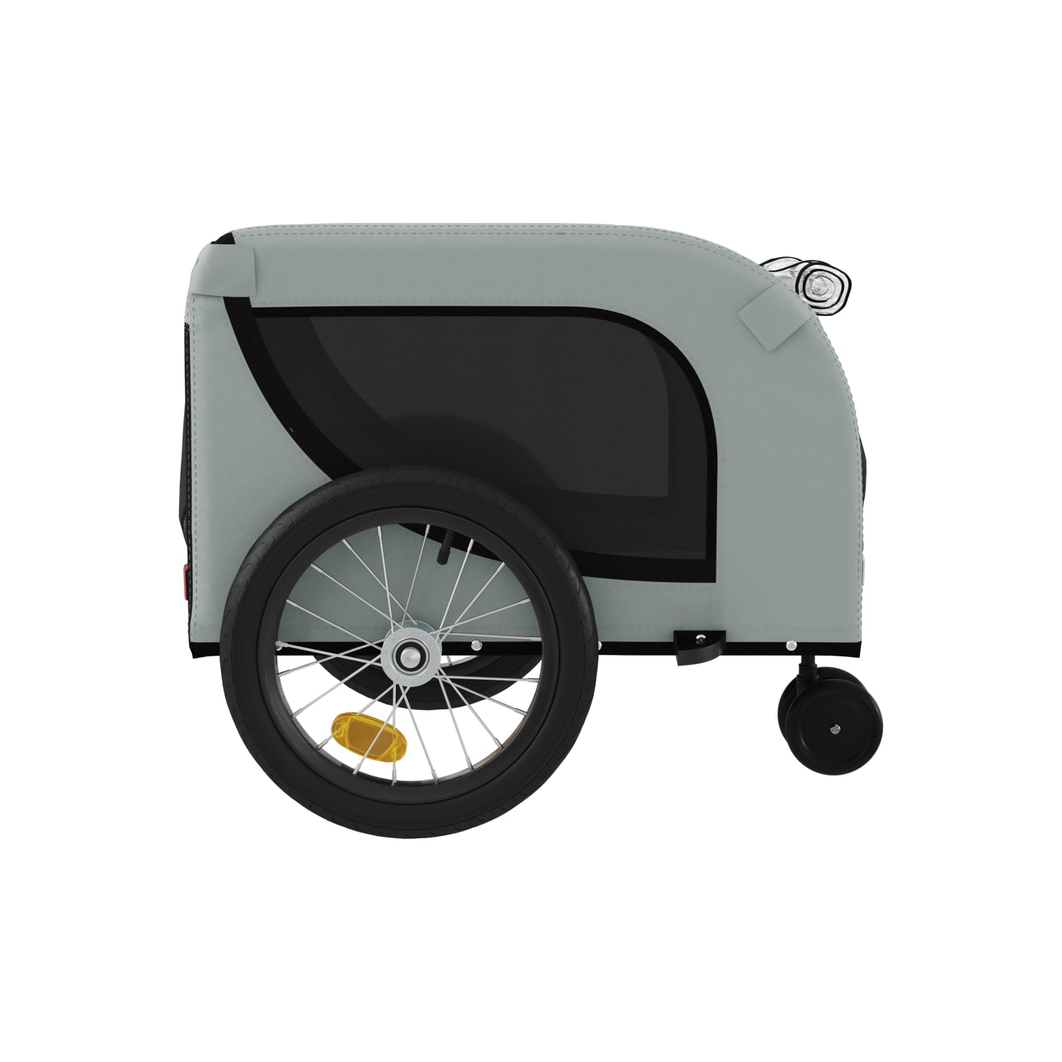 Remorque de vélo pour animaux de compagnie en tissu et fer gris et noir Oxford