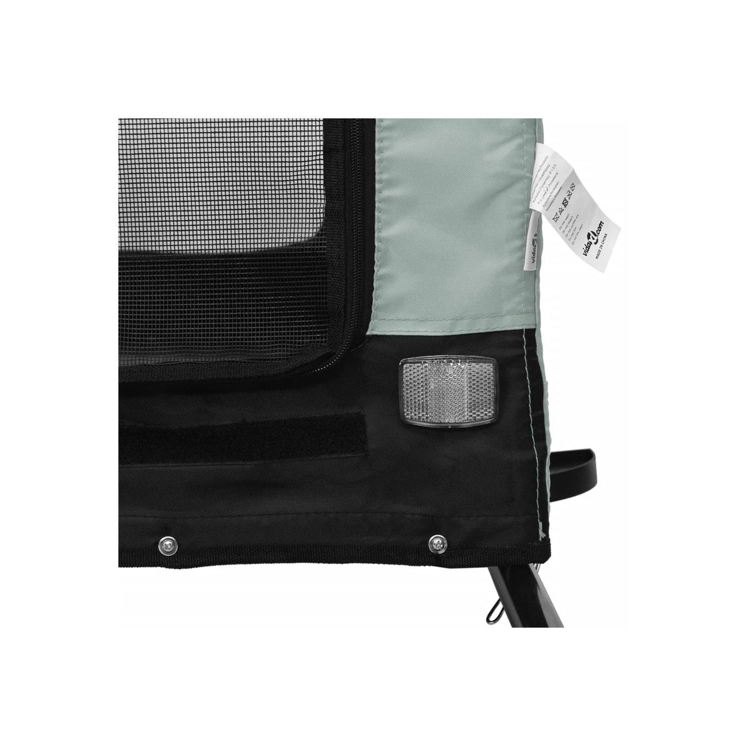 Remorque de vélo pour animaux de compagnie en tissu et fer gris et noir Oxford