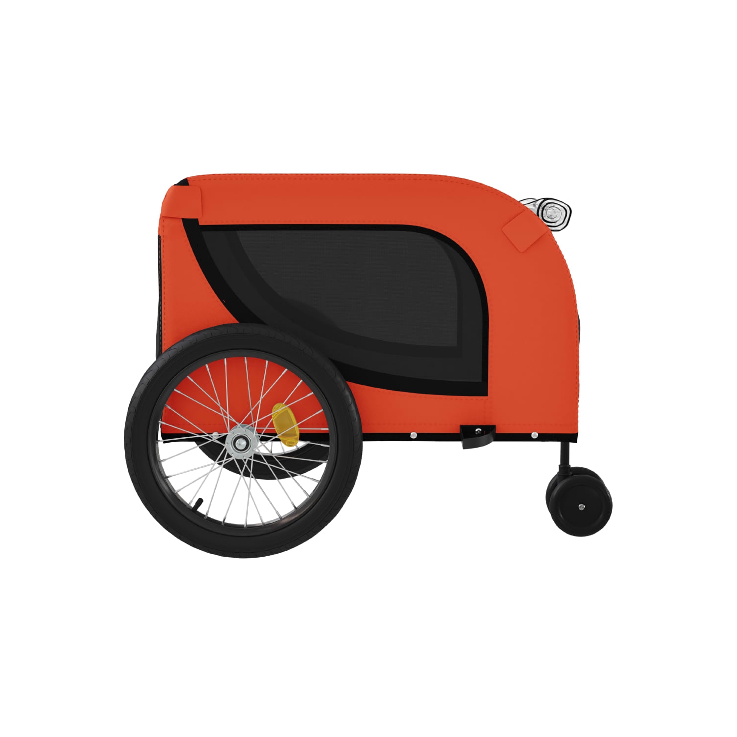 Remorque de vélo pour animal de compagnie en tissu et fer noir Oxford de vidaXL, orange et noir