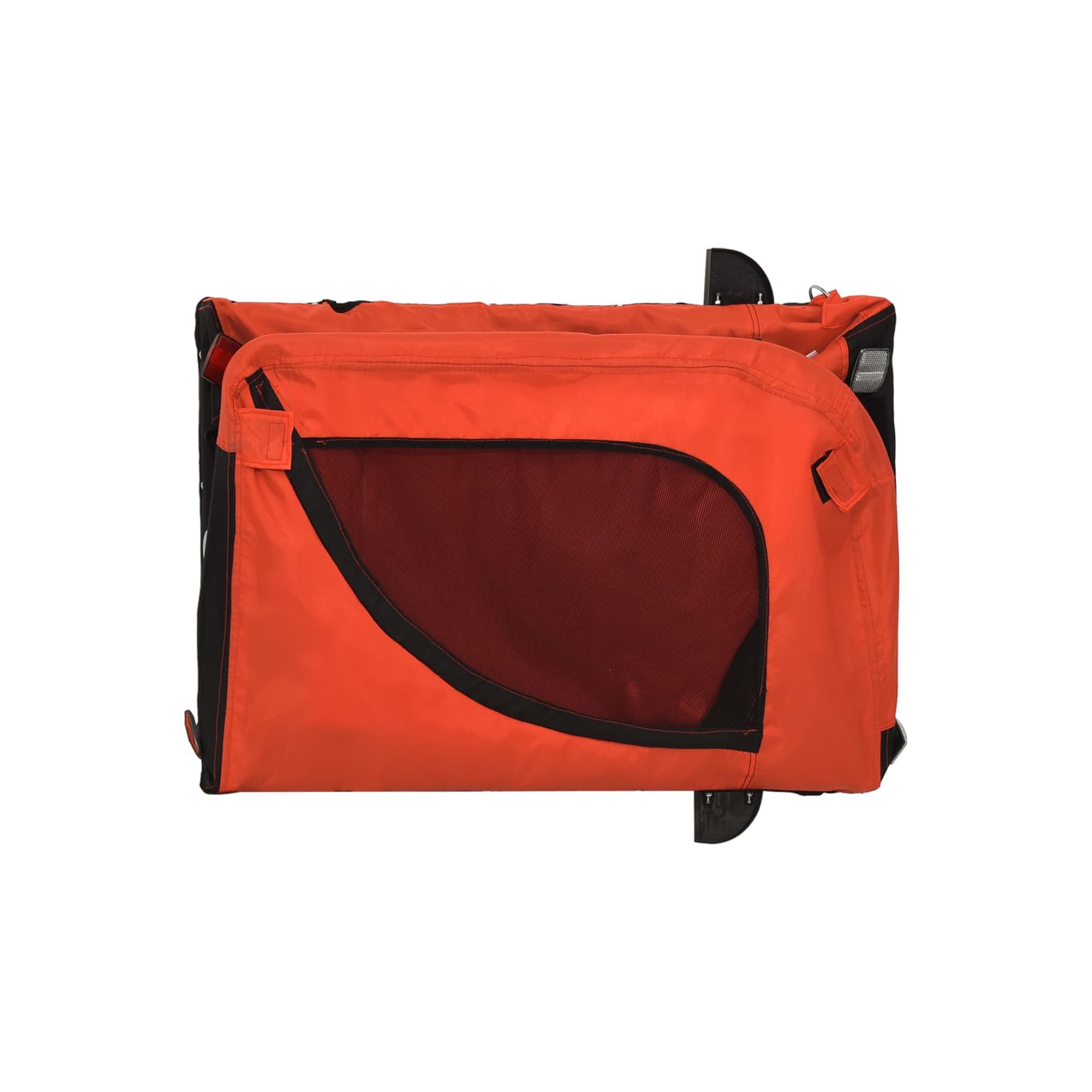Remorque de vélo pour animal de compagnie en tissu et fer noir Oxford de vidaXL, orange et noir