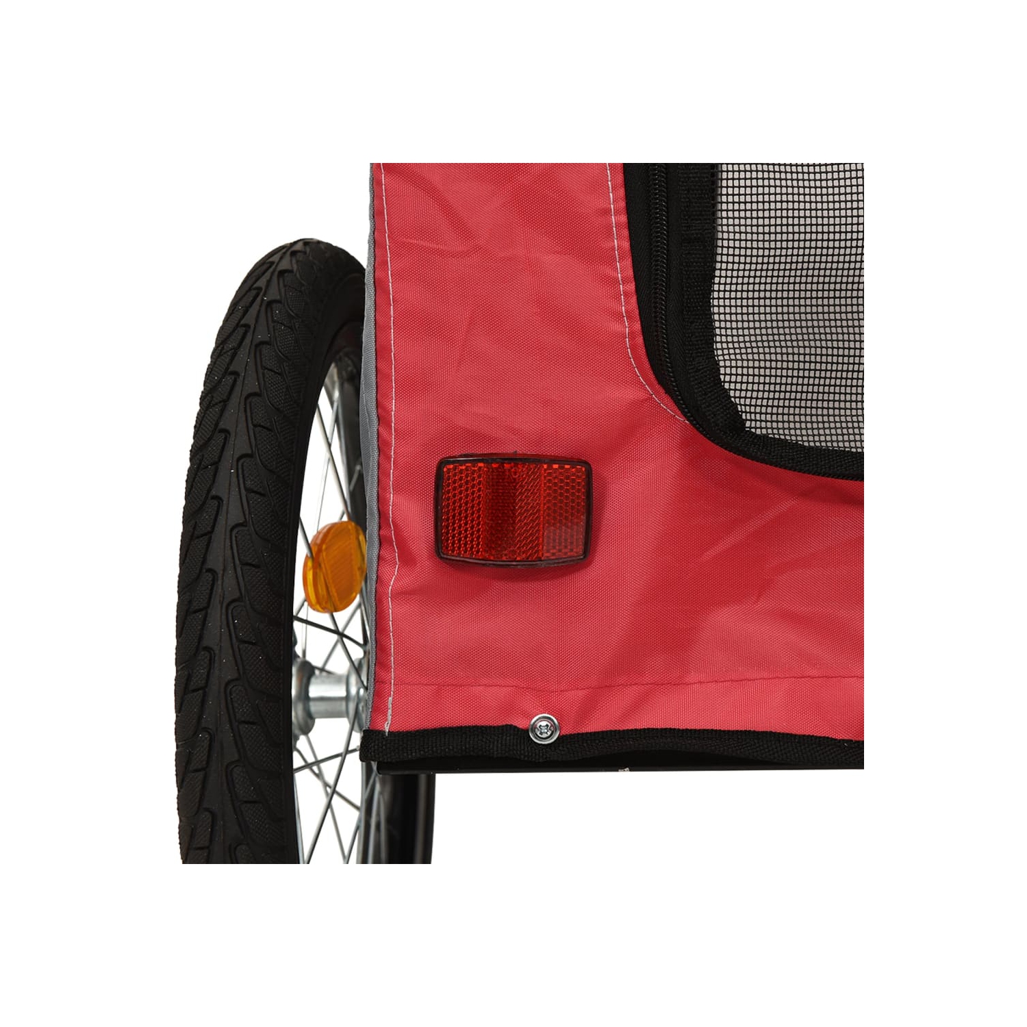 Remorque de vélo pour animaux de compagnie en tissu et fer rouge et gris Oxford