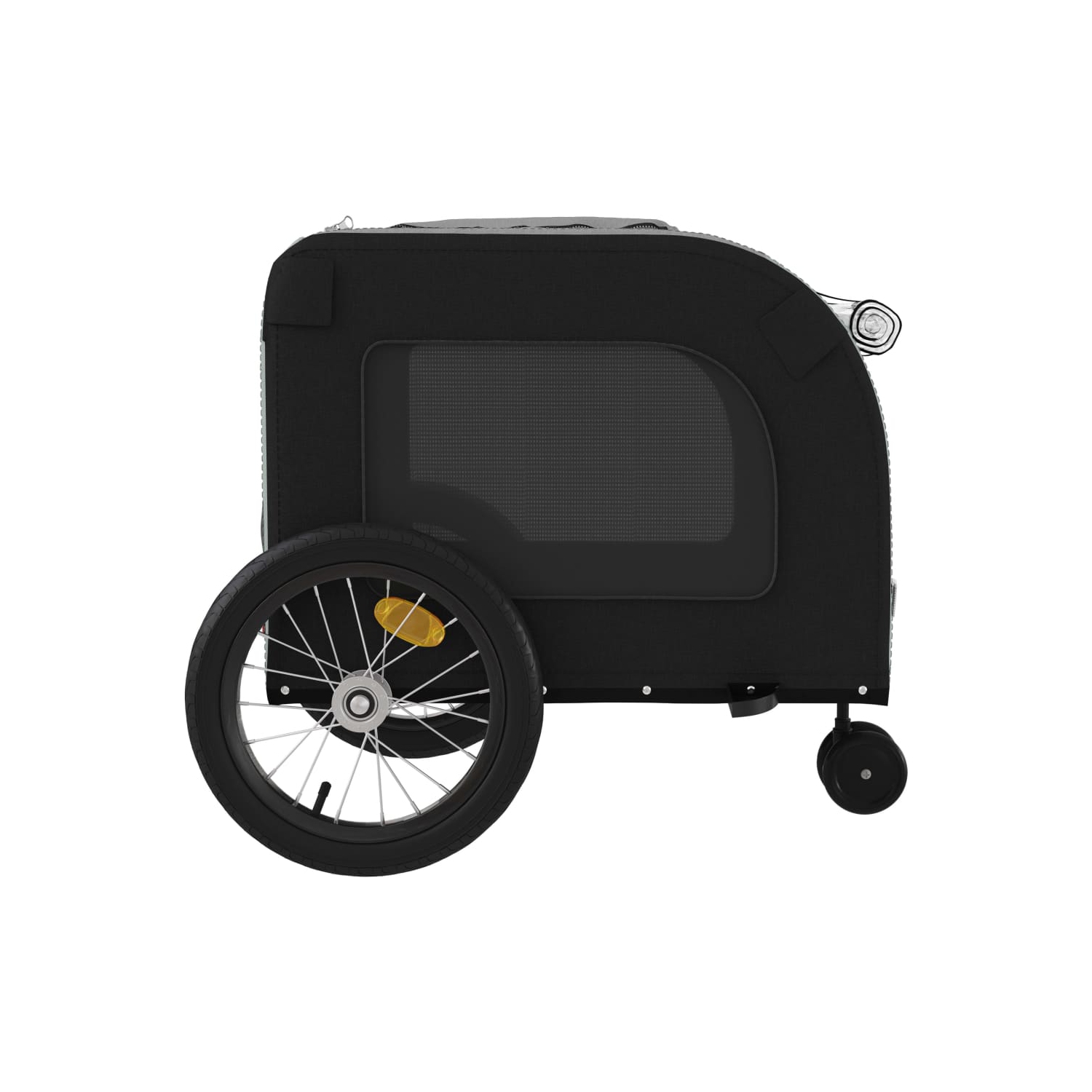 Remorque de vélo pour animal de compagnie en tissu et fer noir et gris Oxford