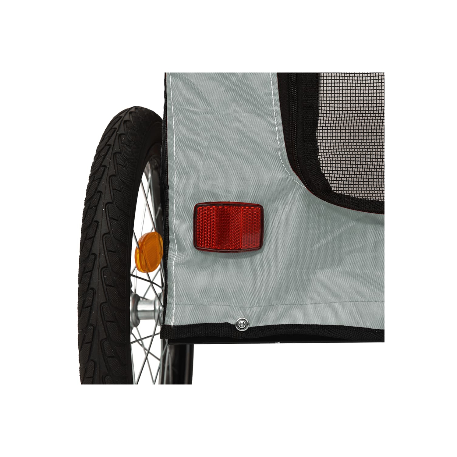 Remorque de vélo pour animal de compagnie en tissu et fer noir et gris Oxford