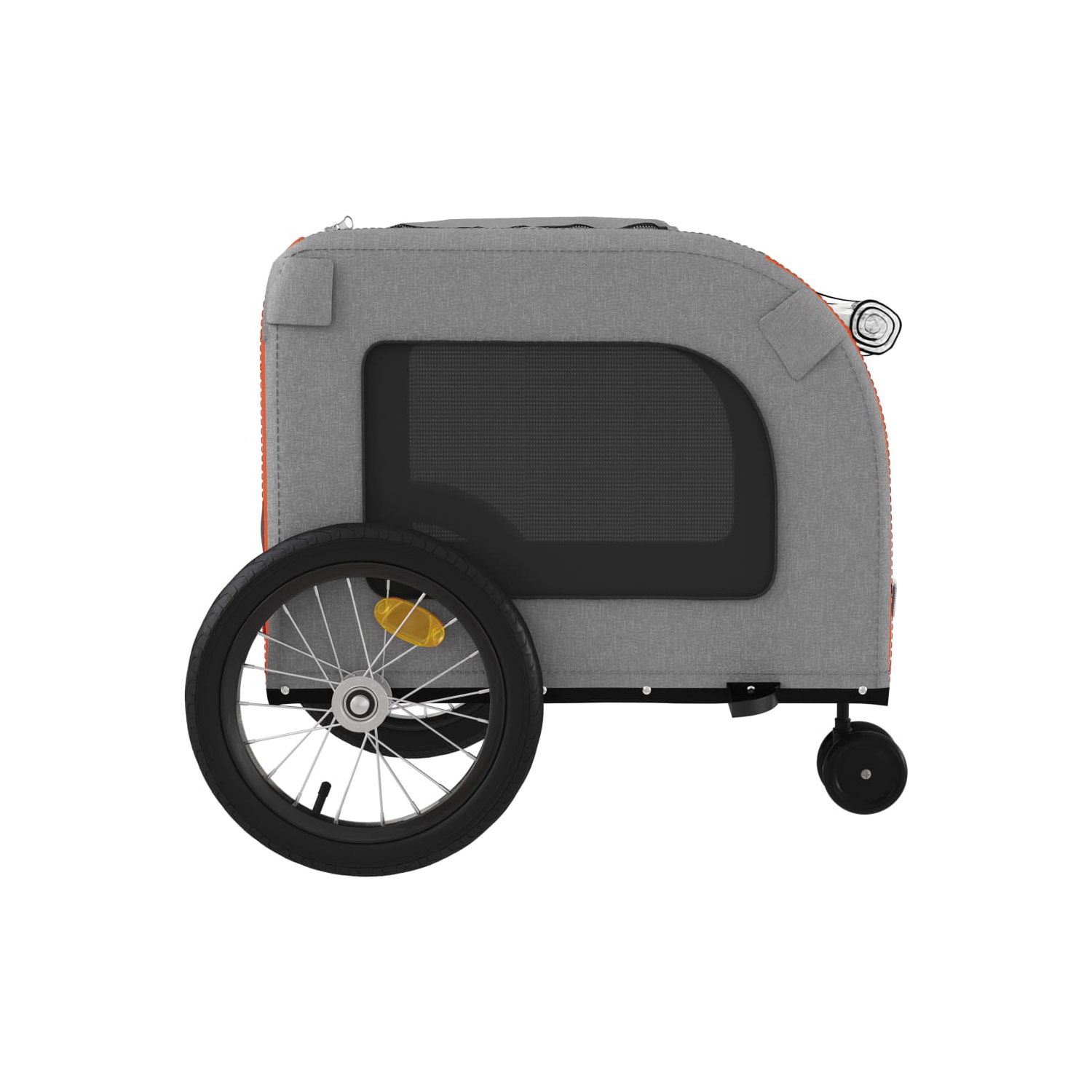 Remorque de vélo pour animal de compagnie en tissu et fer rouge et gris Oxford