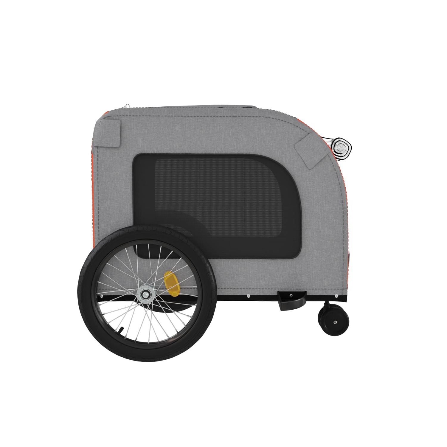 Remorque de vélo pour animal de compagnie en tissu et fer rouge et gris Oxford