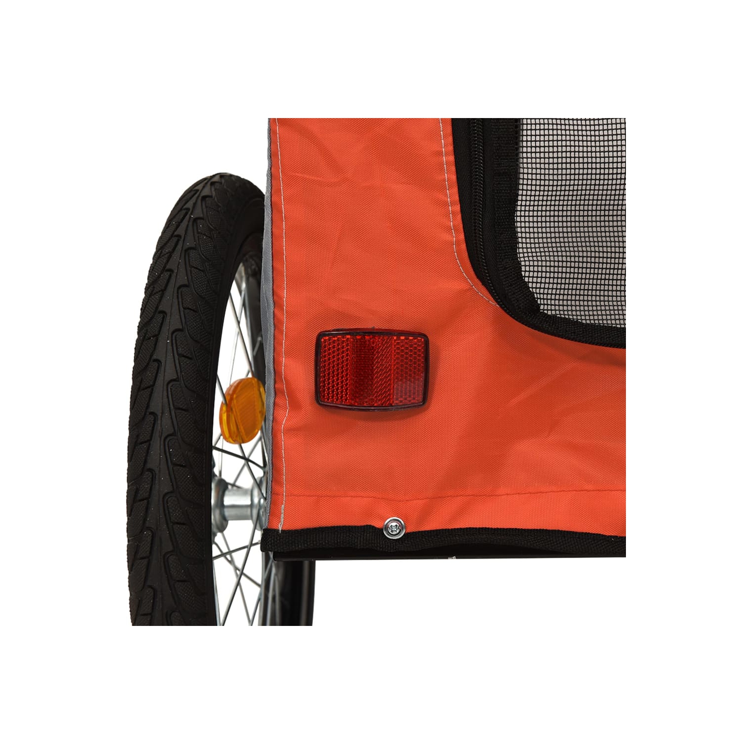 Remorque de vélo pour animal de compagnie en tissu et fer rouge et gris Oxford