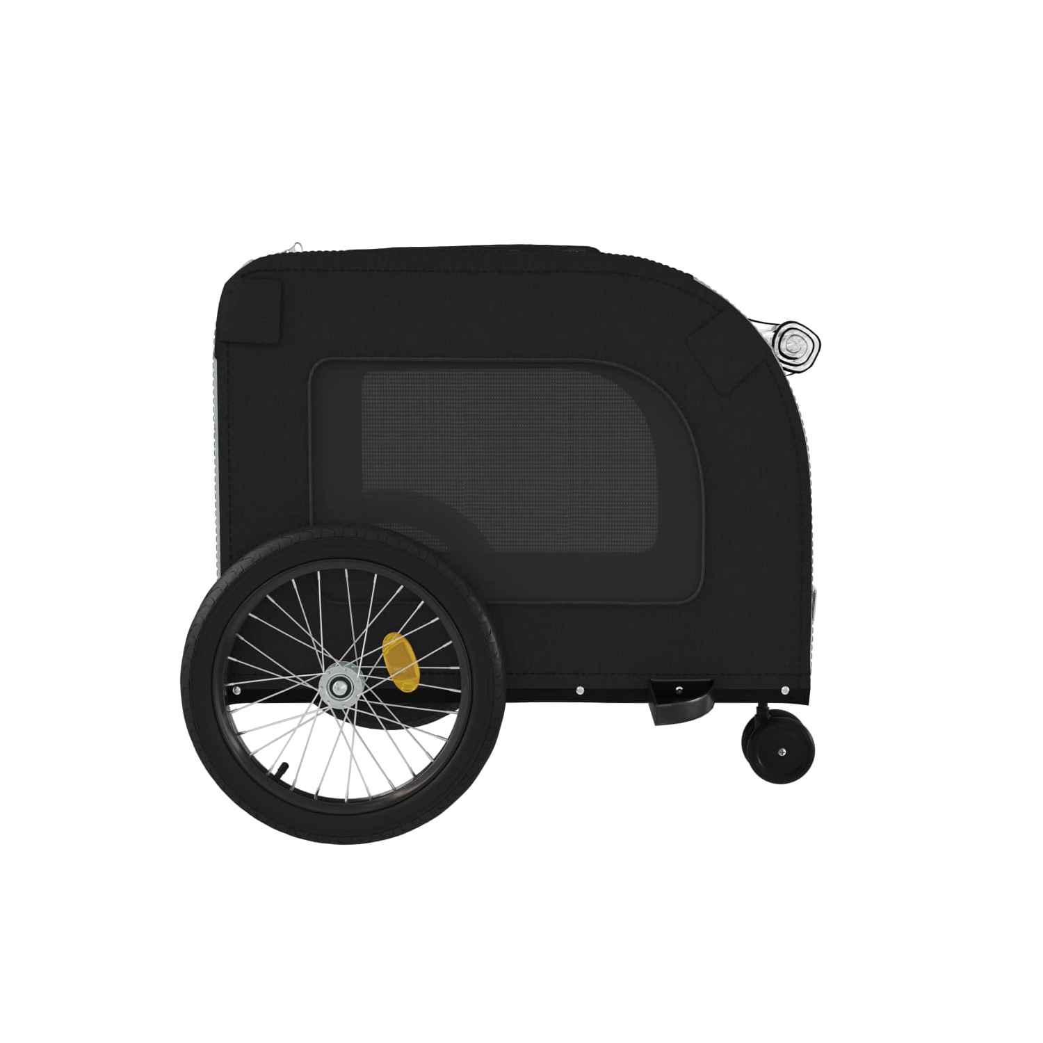Remorque de vélo pour animal de compagnie en tissu et fer noir et gris Oxford