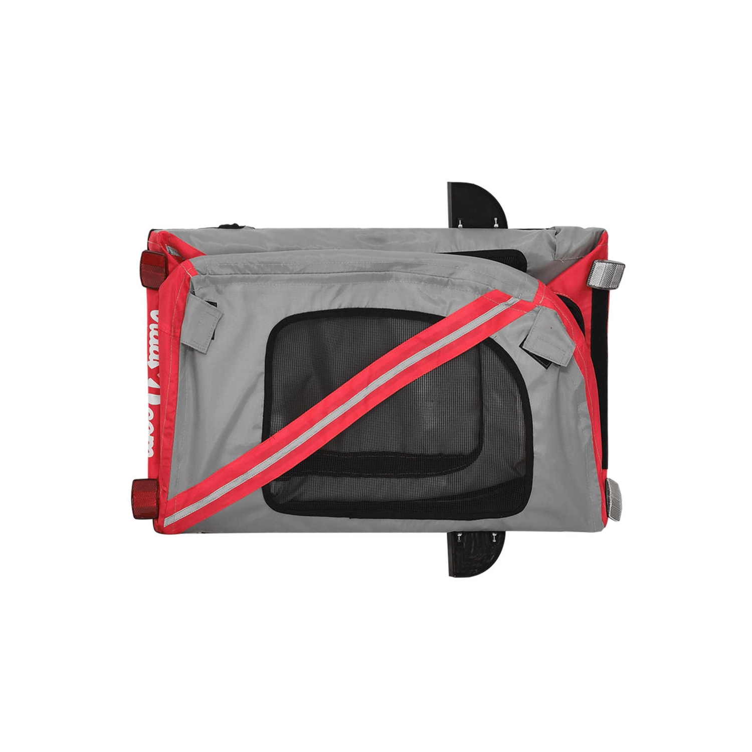 Remorque de vélo pour animaux de compagnie en tissu et fer rouge et gris Oxford