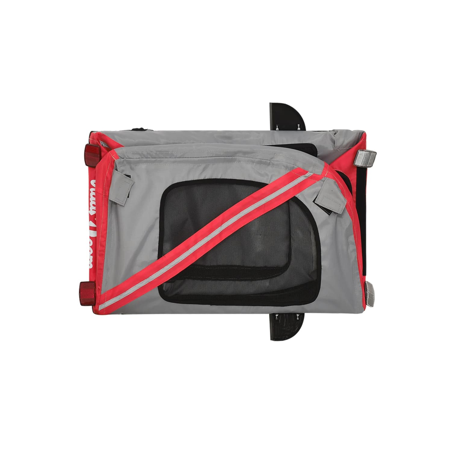 Remorque de vélo pour animaux de compagnie en tissu et fer rouge et gris Oxford