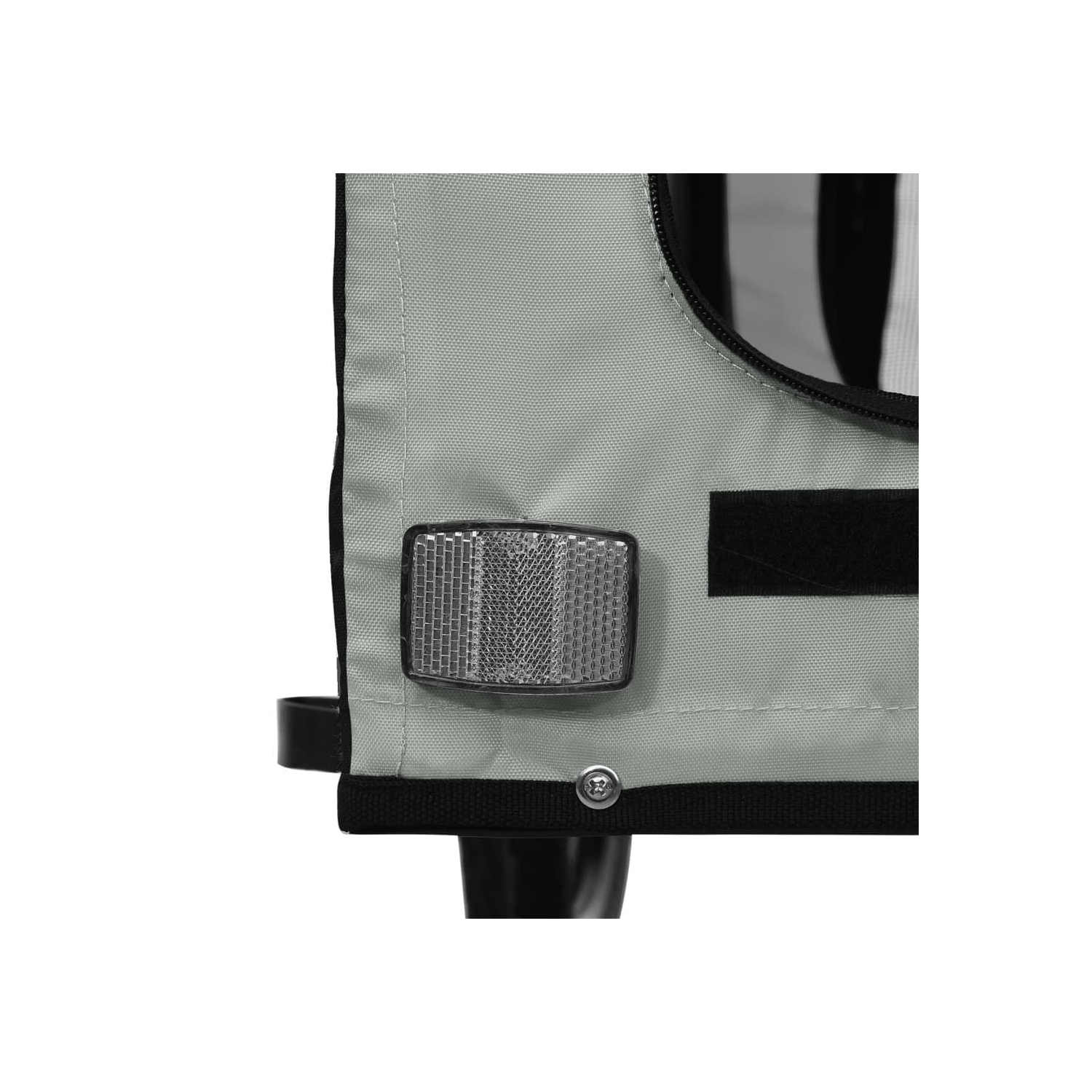 Remorque de vélo pour animaux de compagnie en tissu et fer gris et noir Oxford