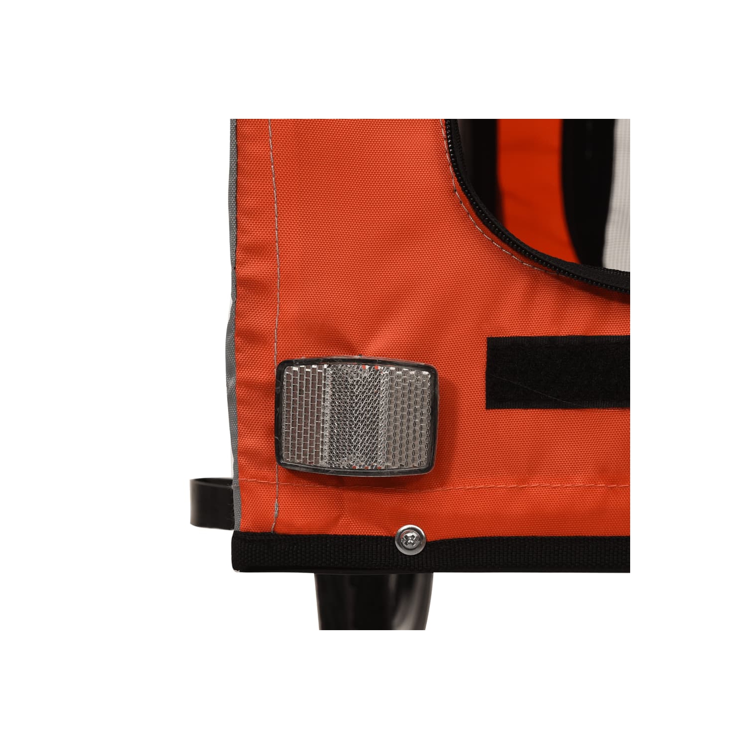 Remorque de vélo pour animal de compagnie en tissu et fer noir Oxford de vidaXL, orange et noir