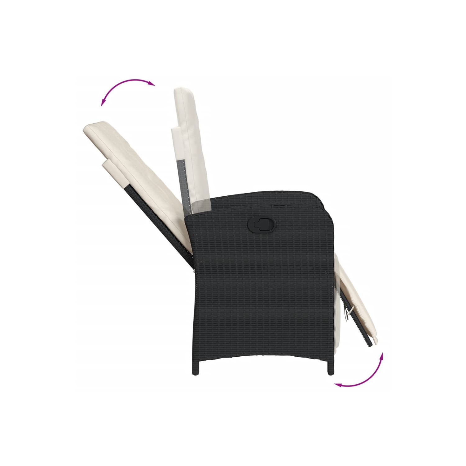 vidaXL 3 Piece Bistro Set with Cushions Black Poly Rattan