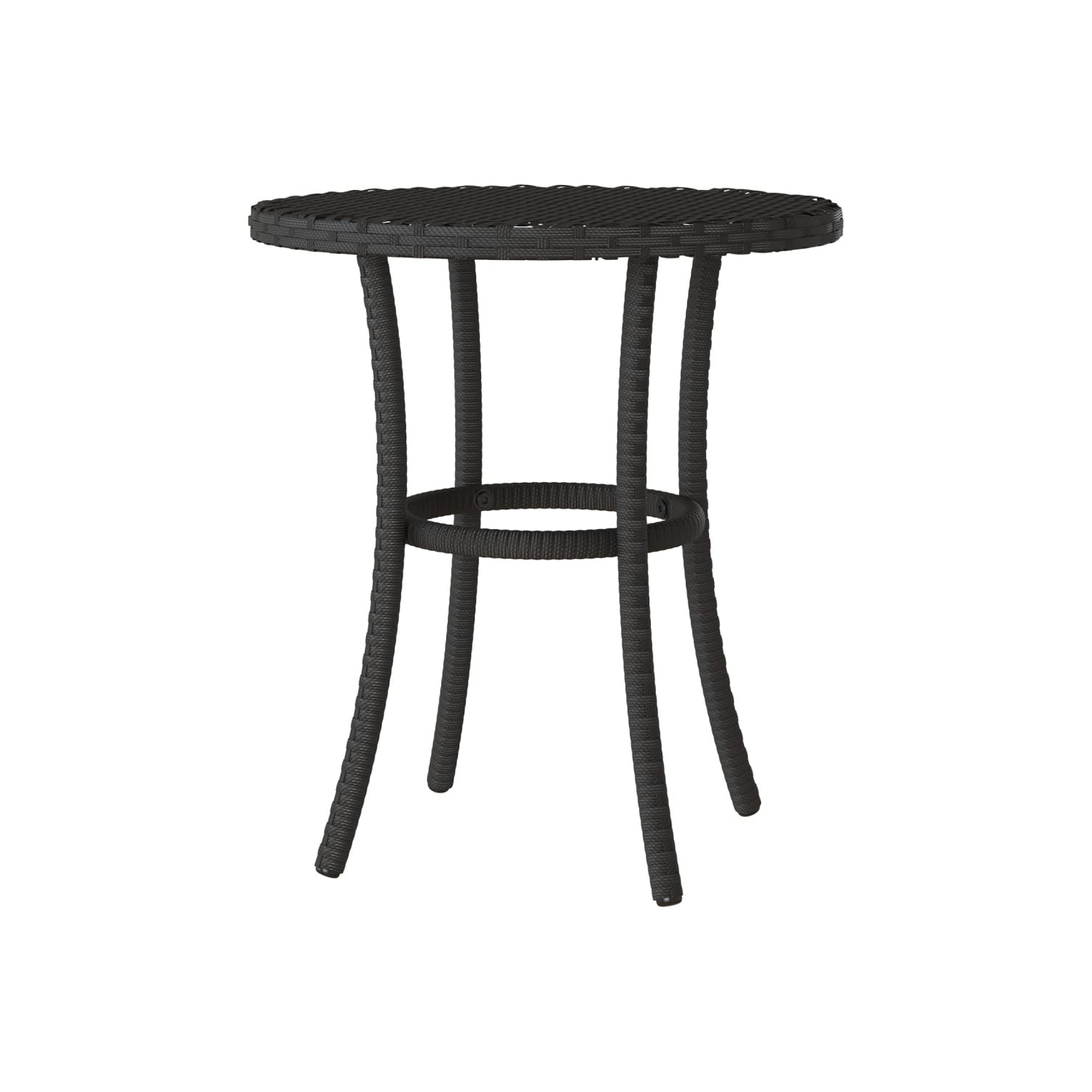 vidaXL 3 Piece Bistro Set with Cushions Black Poly Rattan