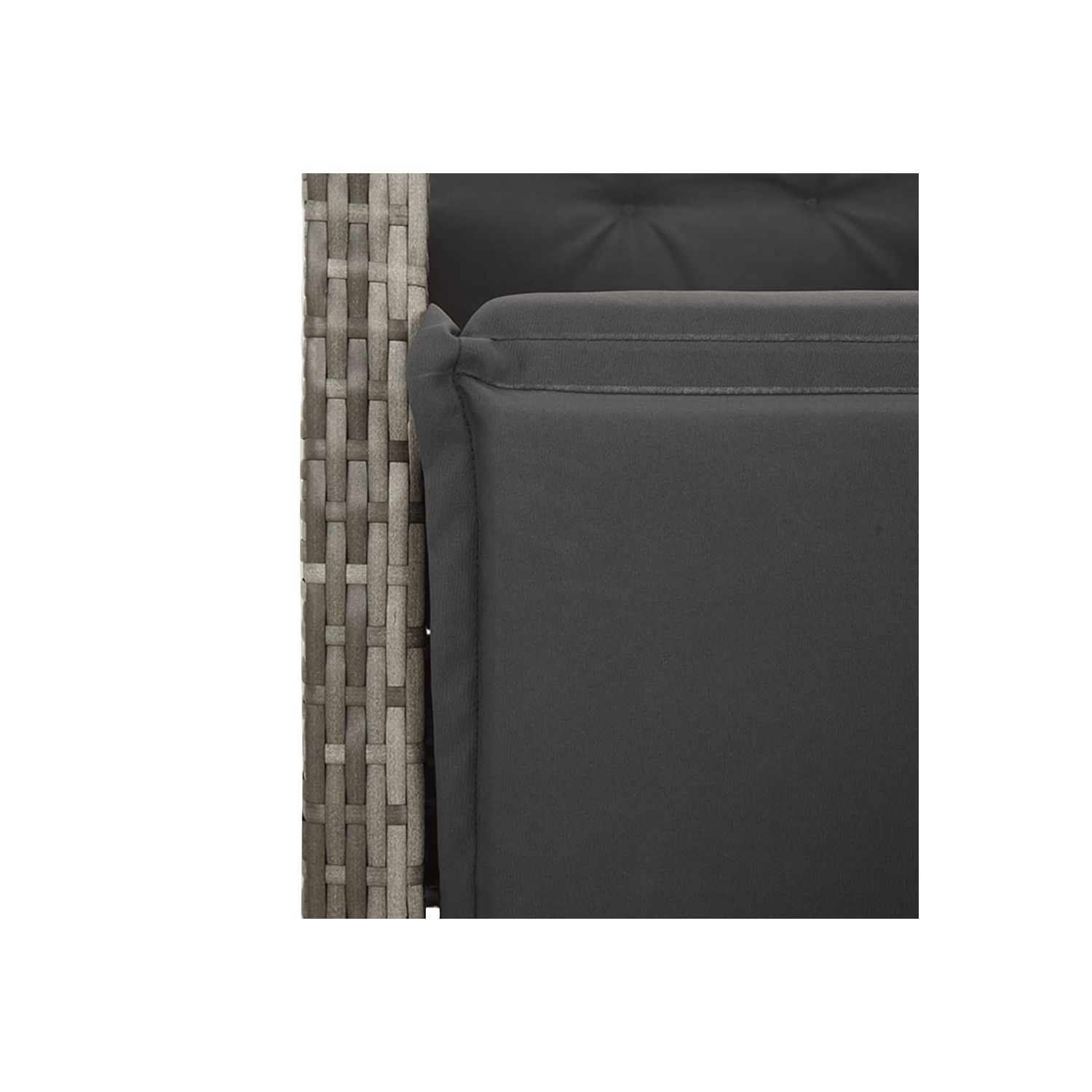 vidaXL 7 Piece Garden Dining Set with Cushions Grey Poly Rattan