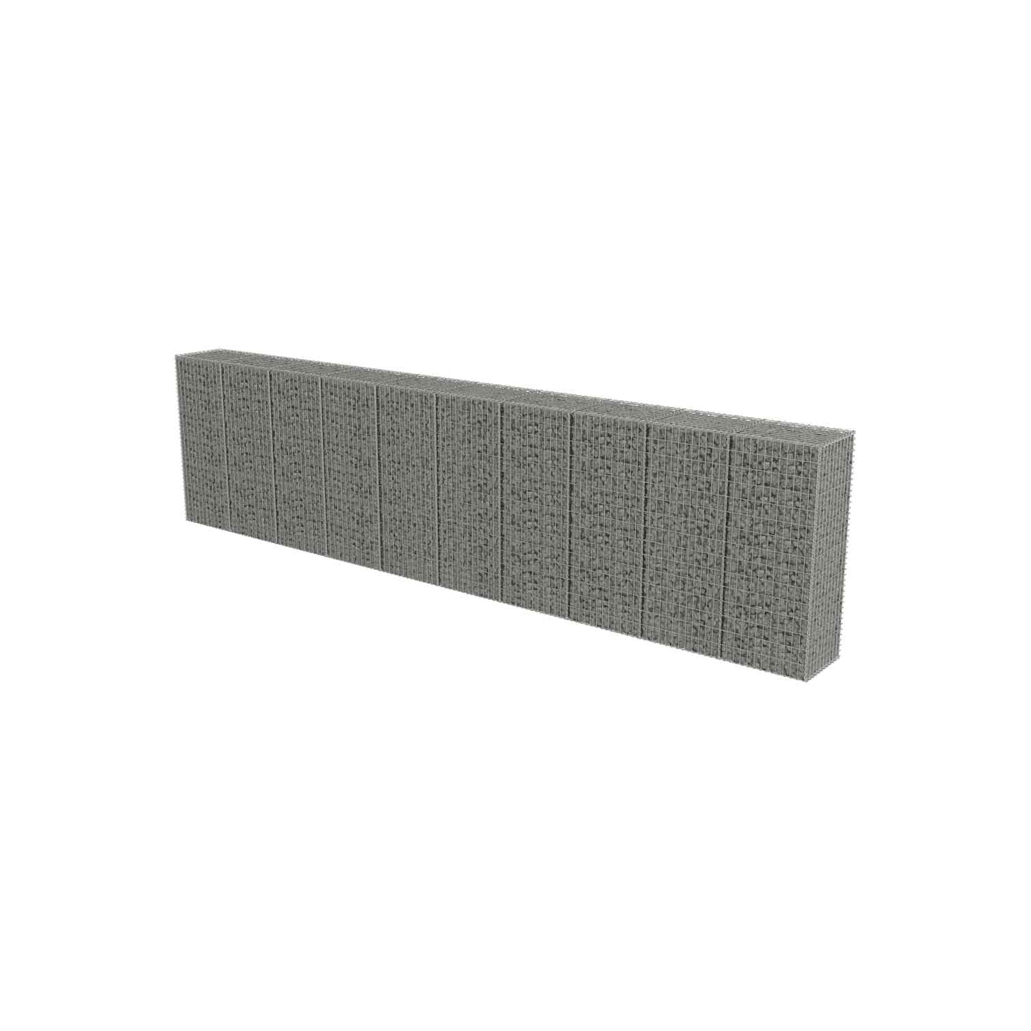 VidaXL – Panier Gabion avec couvercles, mur en acier galvanisé Gabion, cage Gabion, 236,2 x 19,7 x 59,1&nbsp;po