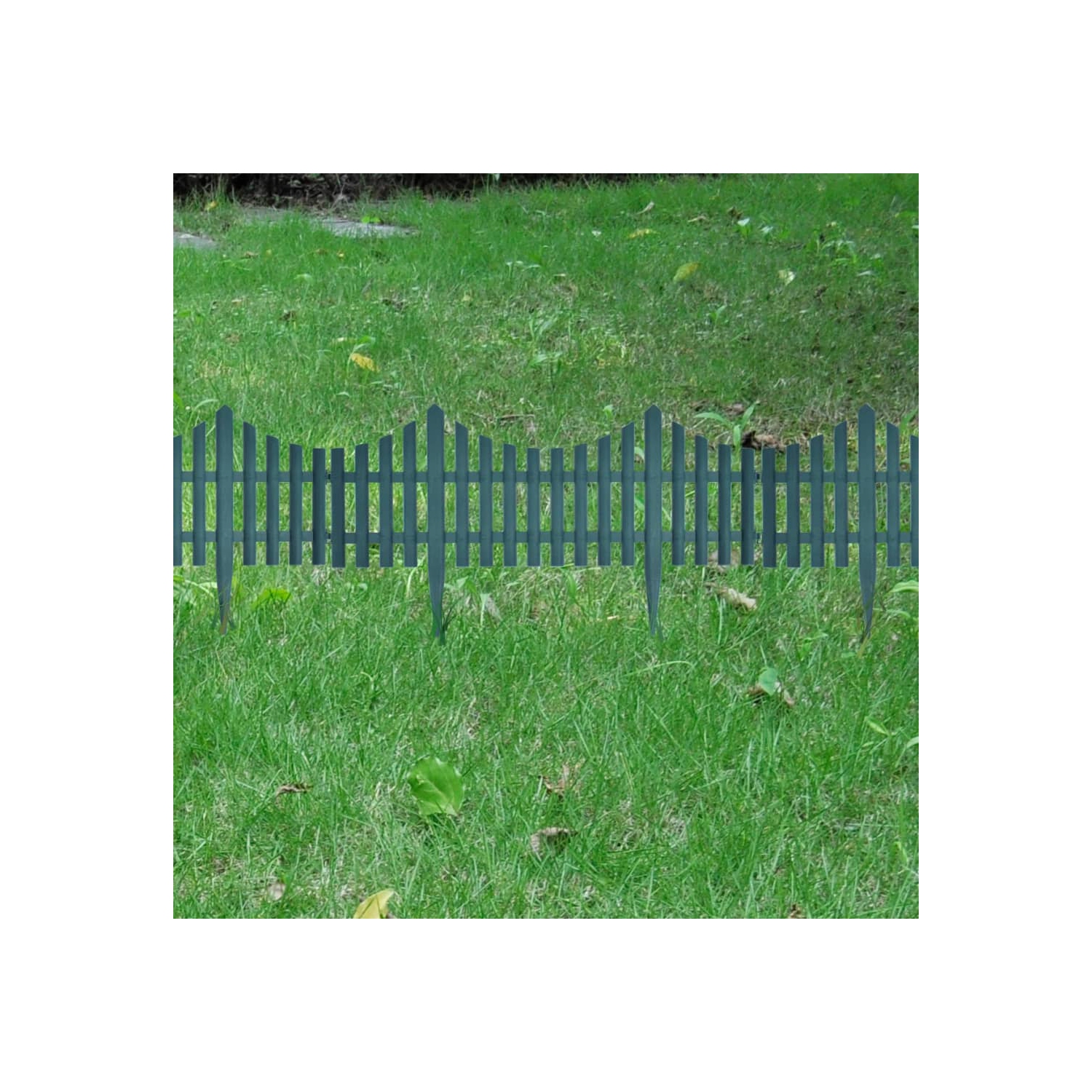 vidaXL 17 pcs Lawn Dividers 32.8 ft Green