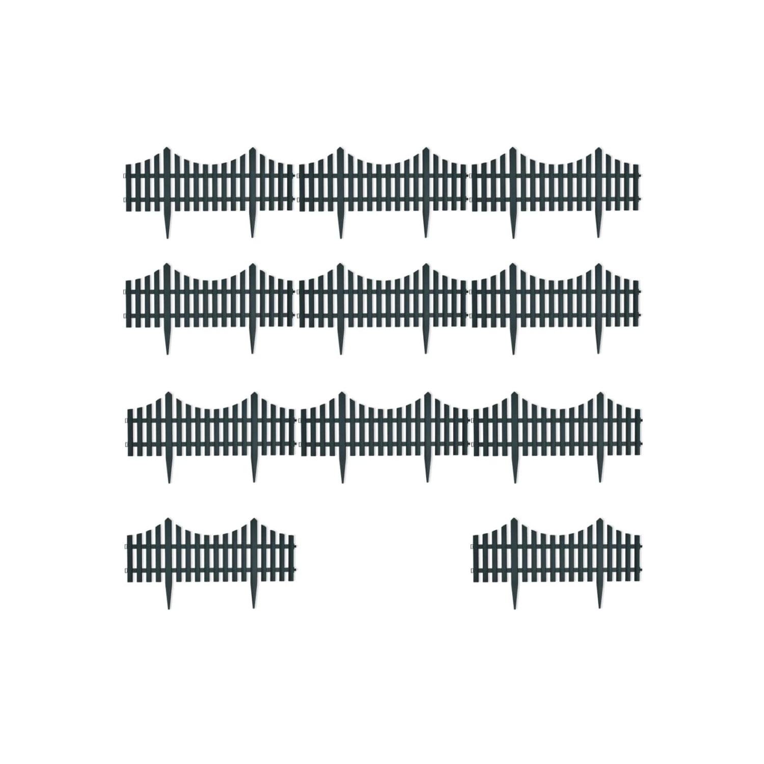 vidaXL 17 pcs Lawn Dividers 32.8 ft Green
