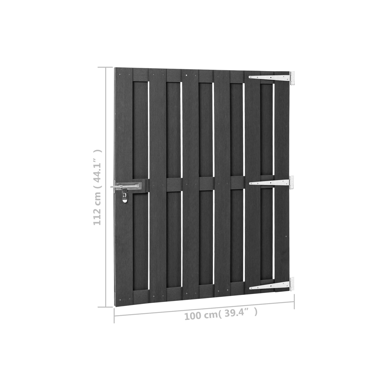 vidaXL Garden Gate WPC 100x112 cm Grey