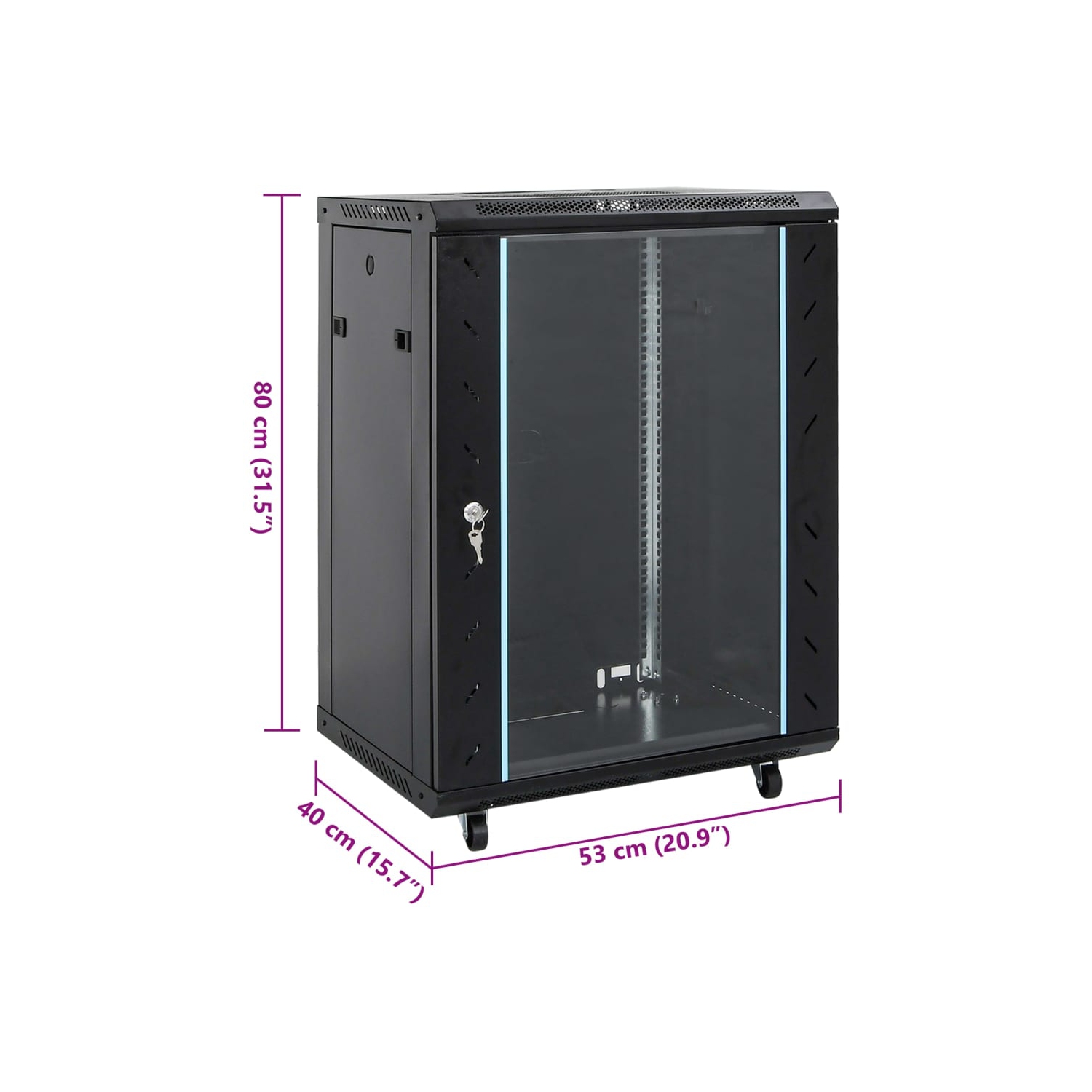 vidaXL 15U Network Cabinet with Swivel Feet 19" IP20 60x45x86 cm