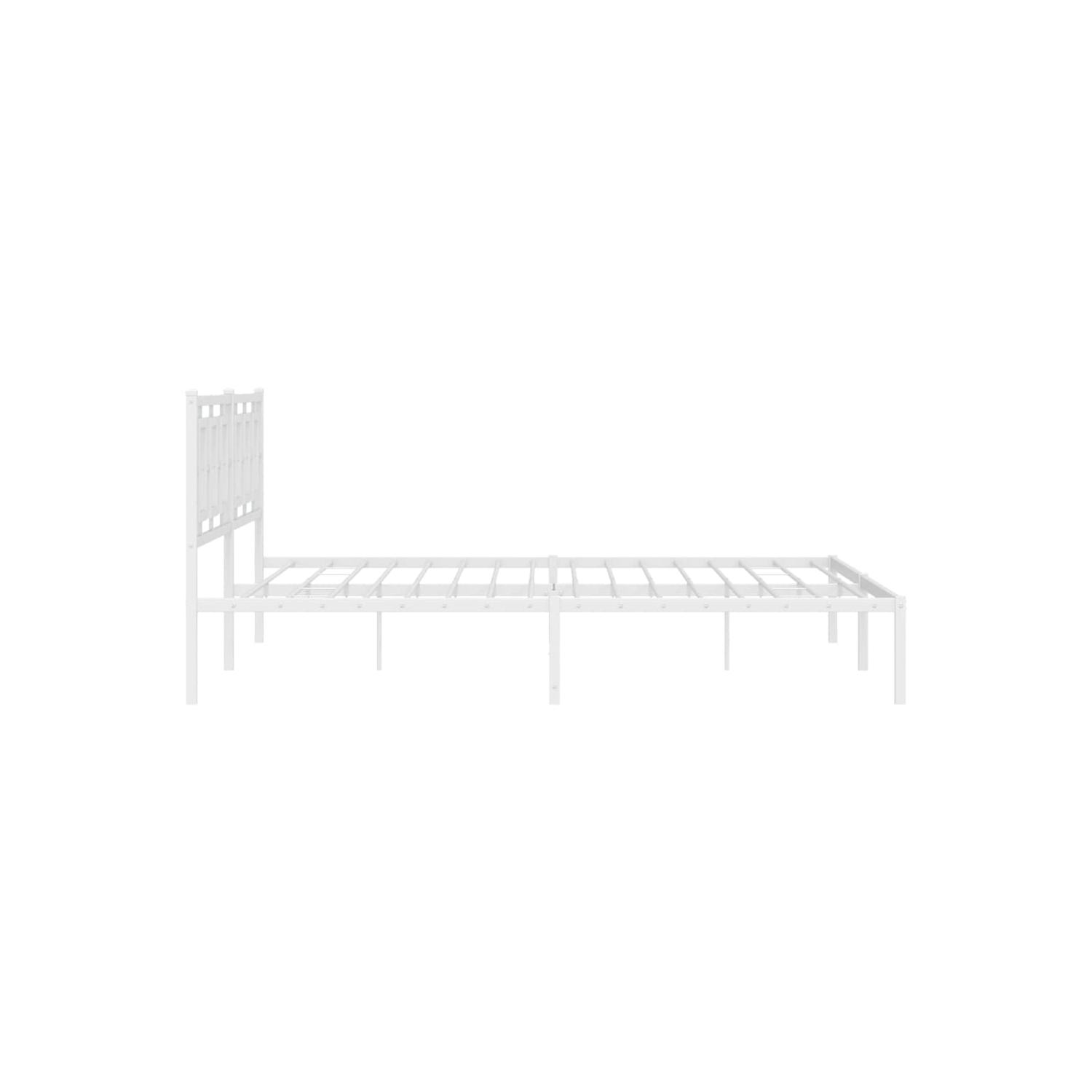 vidaXL Metal Bed Frame without Mattress with Headboard White 193x203cm
