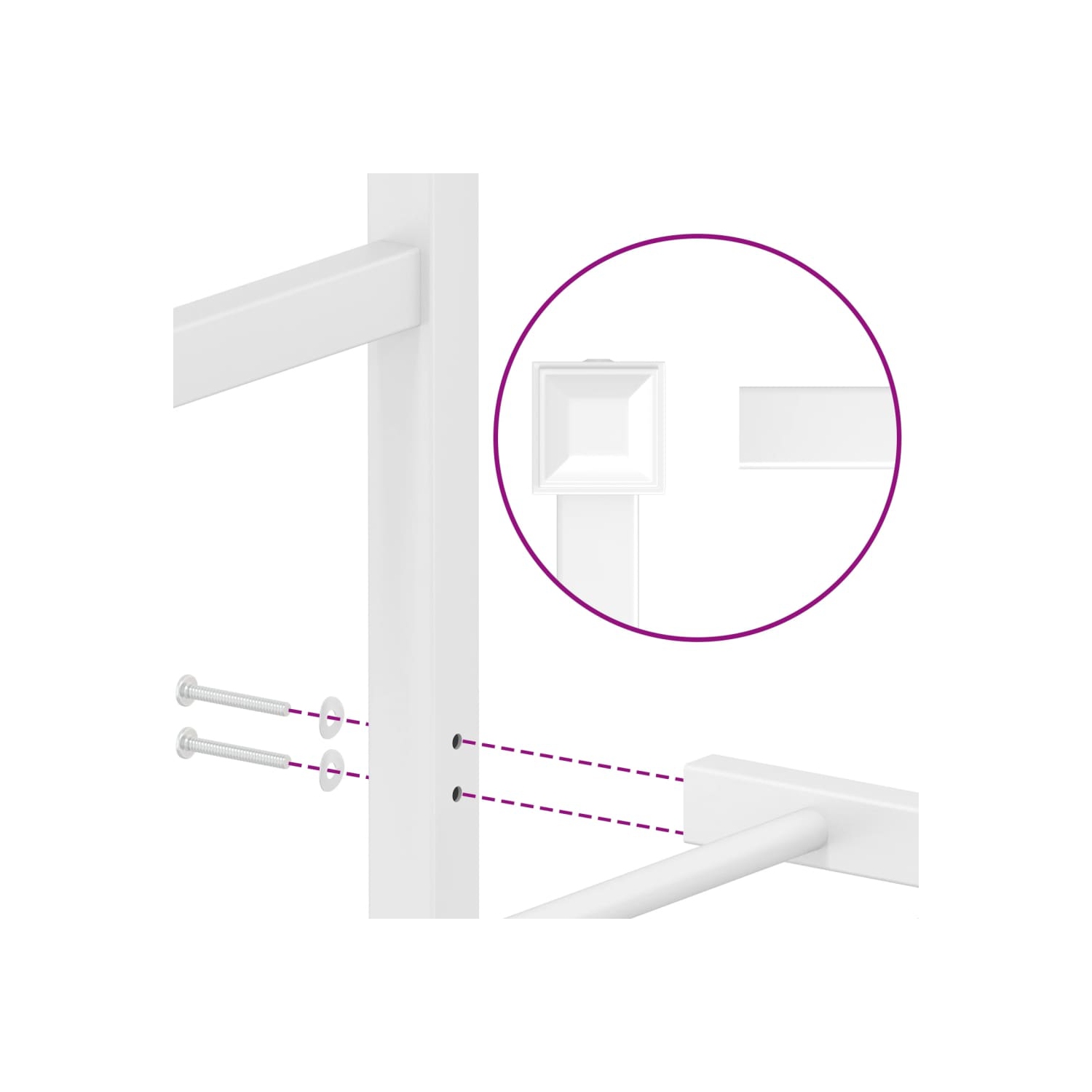 vidaXL Metal Bed Frame without Mattress with Headboard White 193x203cm