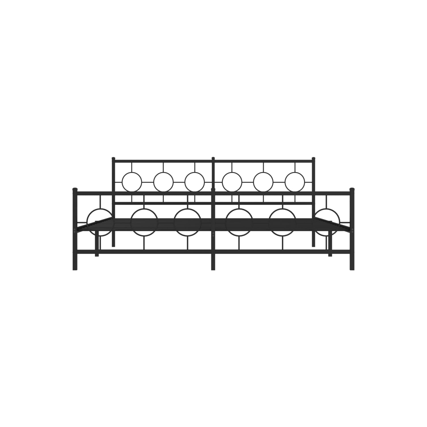 vidaXL Metal Bed Frame without Mattress with Footboard Black 193x203cm