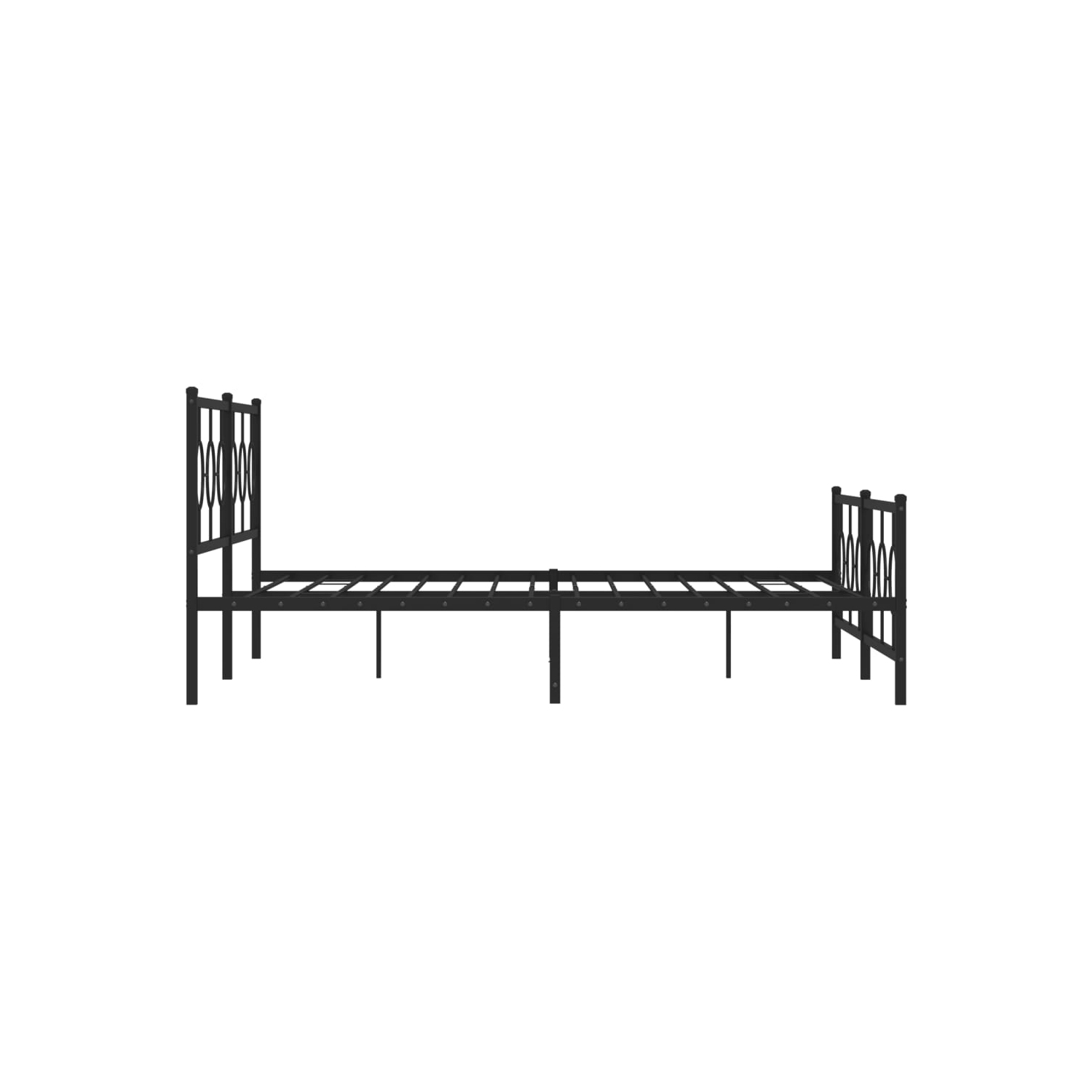 vidaXL Metal Bed Frame without Mattress with Footboard Black 193x203cm