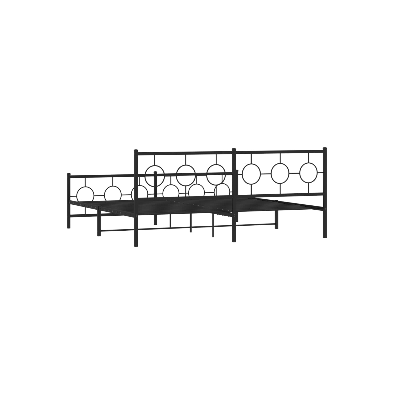 vidaXL Metal Bed Frame without Mattress with Footboard Black 193x203cm