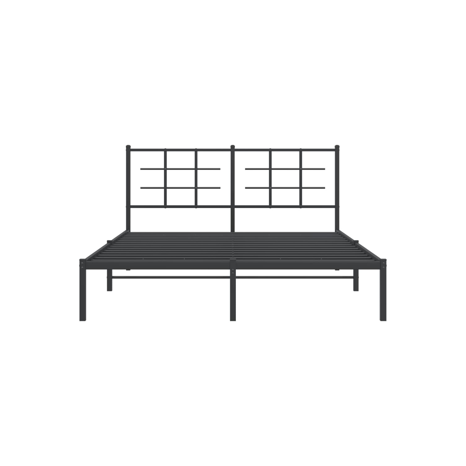 vidaXL Metal Bed Frame without Mattress with Headboard Black 150x200cm