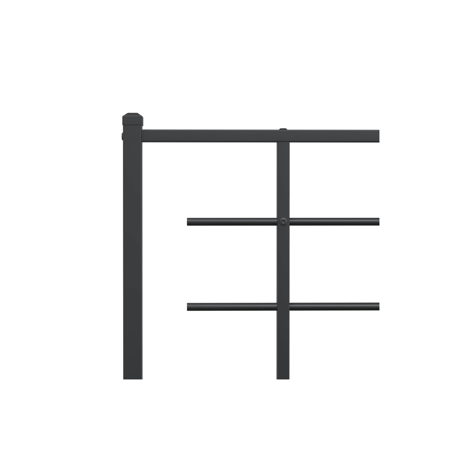 vidaXL Metal Bed Frame without Mattress with Headboard Black 150x200cm