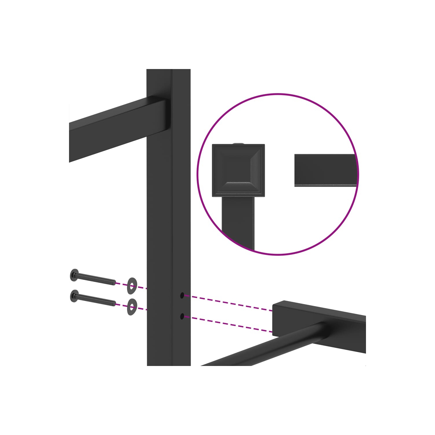 vidaXL Metal Bed Frame without Mattress with Headboard Black 150x200cm