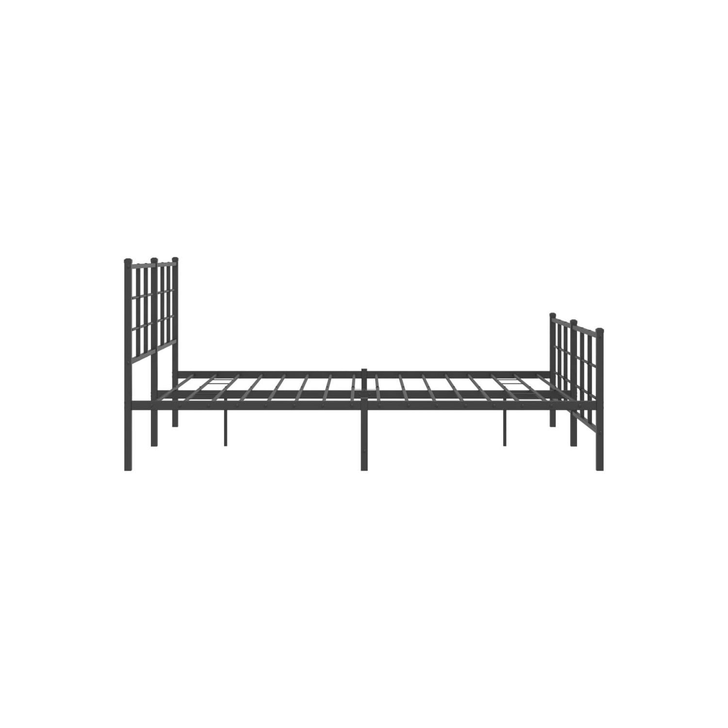 vidaXL Metal Bed Frame without Mattress with Footboard Black 150x200cm