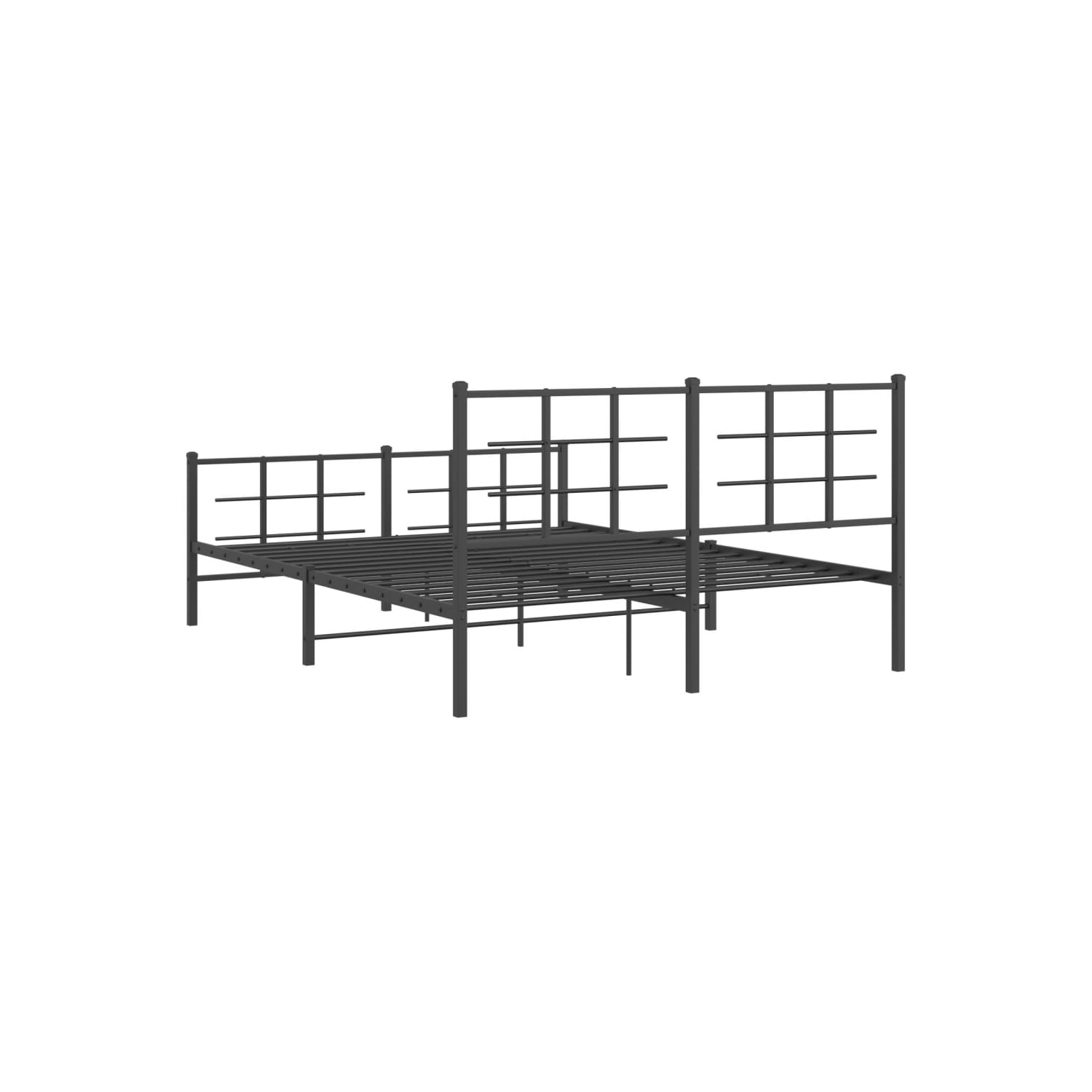 vidaXL Metal Bed Frame without Mattress with Footboard Black 150x200cm