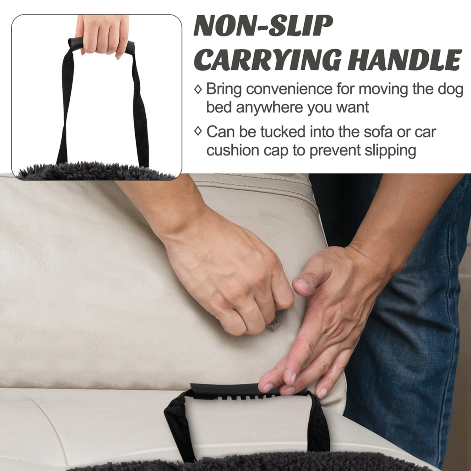 Lit moelleux pour chiens de détente avec tapis antidérapant en peluche pour petits chiens et chats noirs de Costway