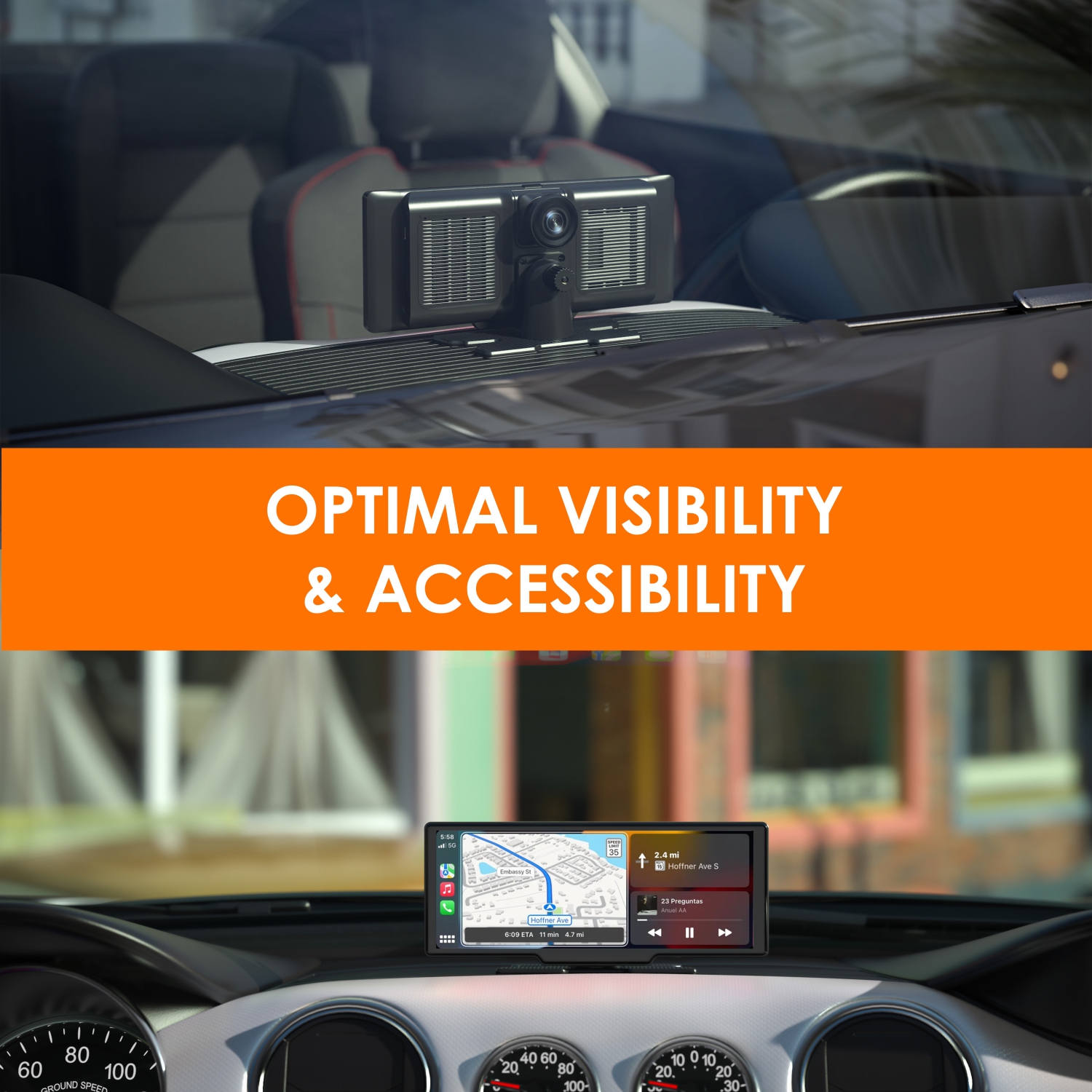 Rexing CPDuo Pro Multimedia Receiver W/ Built-In Dual Dash Cam System