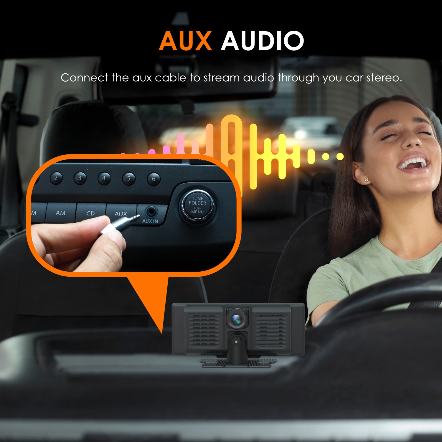 Rexing CPDuo Pro Multimedia Receiver W/ Built-In Dual Dash Cam System