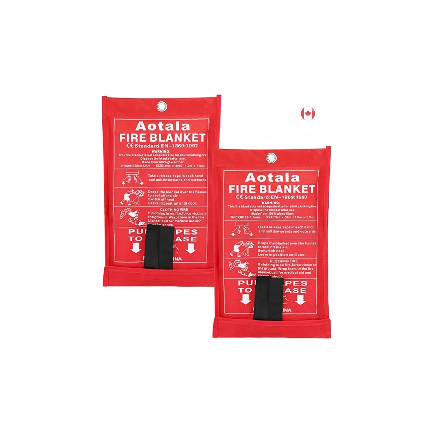Emergency Fire Blankets for Home & Kitchen | Fireproof Blanket for Camping, BBQ, Fireplace, Office | 2-Pack