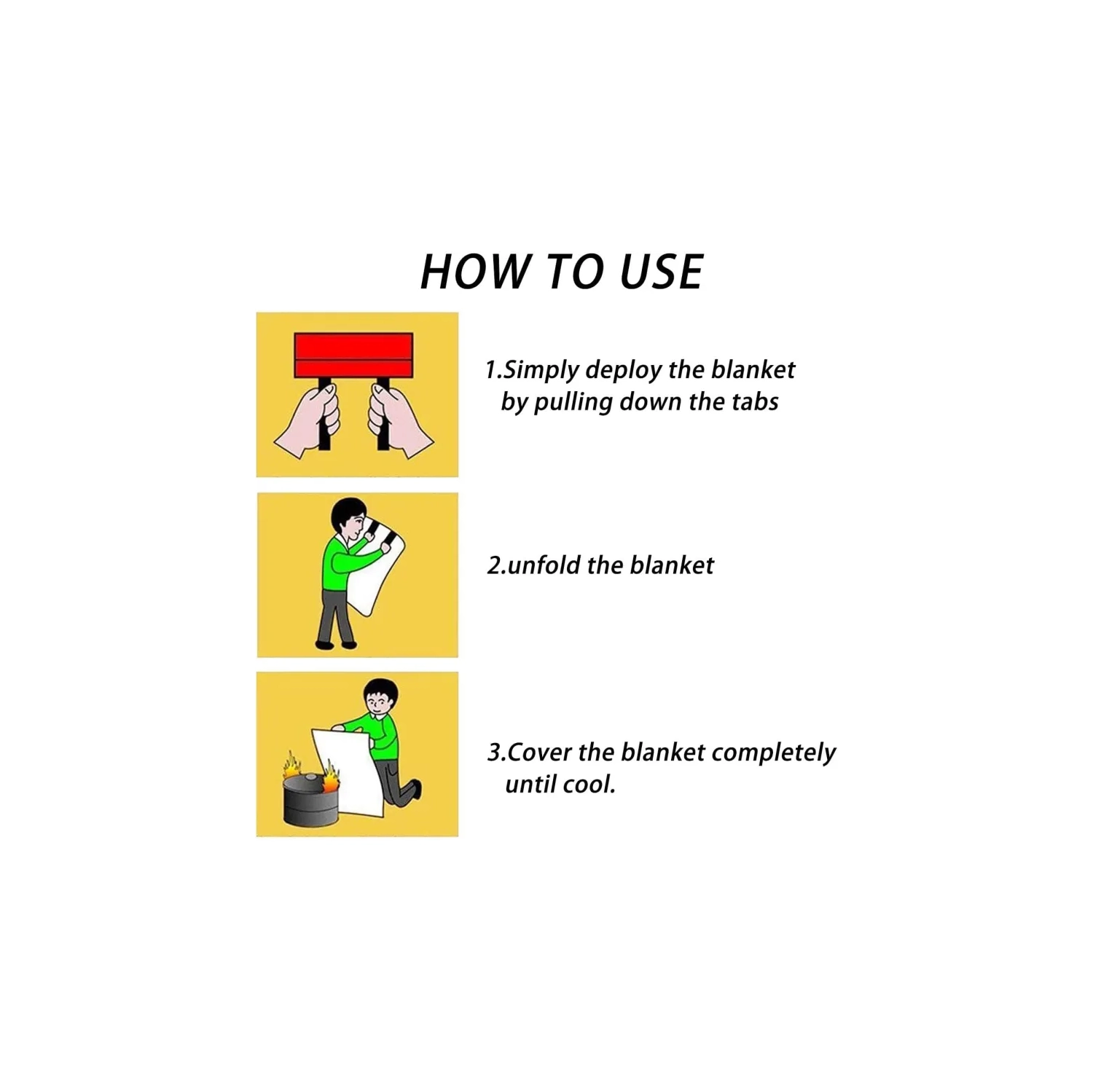 Emergency Fire Blankets for Home & Kitchen | Fireproof Blanket for Camping, BBQ, Fireplace, Office | 2-Pack