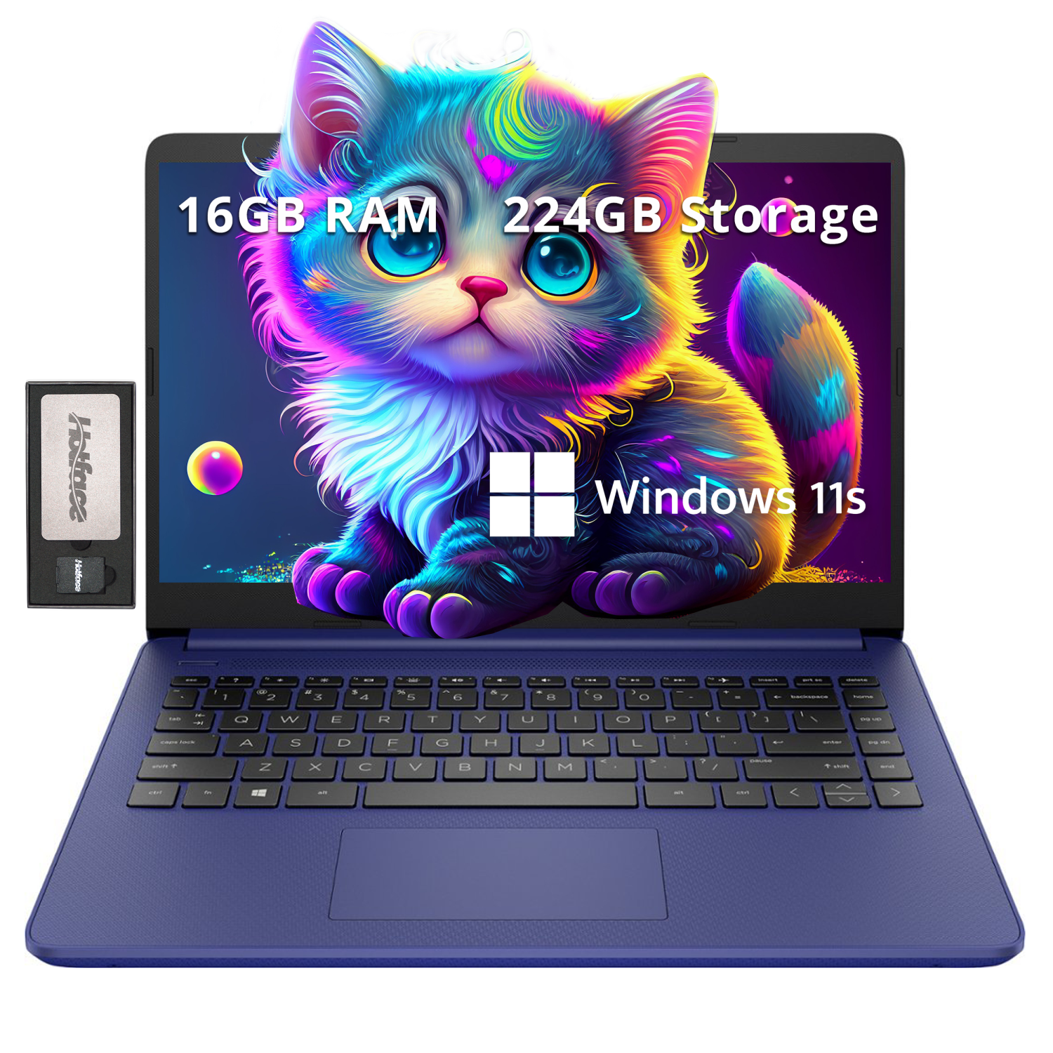 HP Premium Stream 14" HD BrightView Laptop, Intel Celeron N4020, 224GB Storage(64GB eMMC+160GB Docking Station Set), 16GB RAM, Intel UHD Graphics, 1