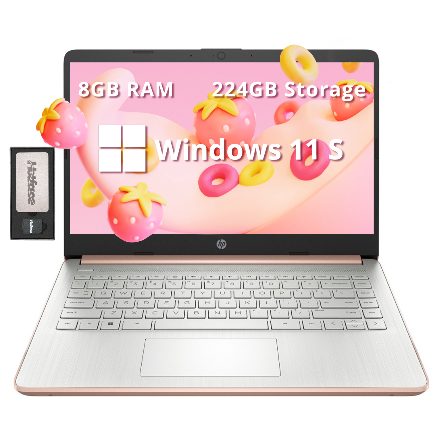 HP Premium Stream 14" HD BrightView Laptop, Intel Celeron N4120, 224GB Storage(64GB eMMC+160GB Docking Station Set), 8GB RAM, Intel UHD Graphics, 1